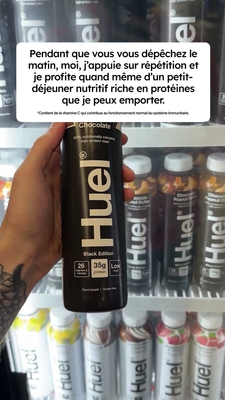 Huel Facebook ad: Pour vos repas inopportuns.