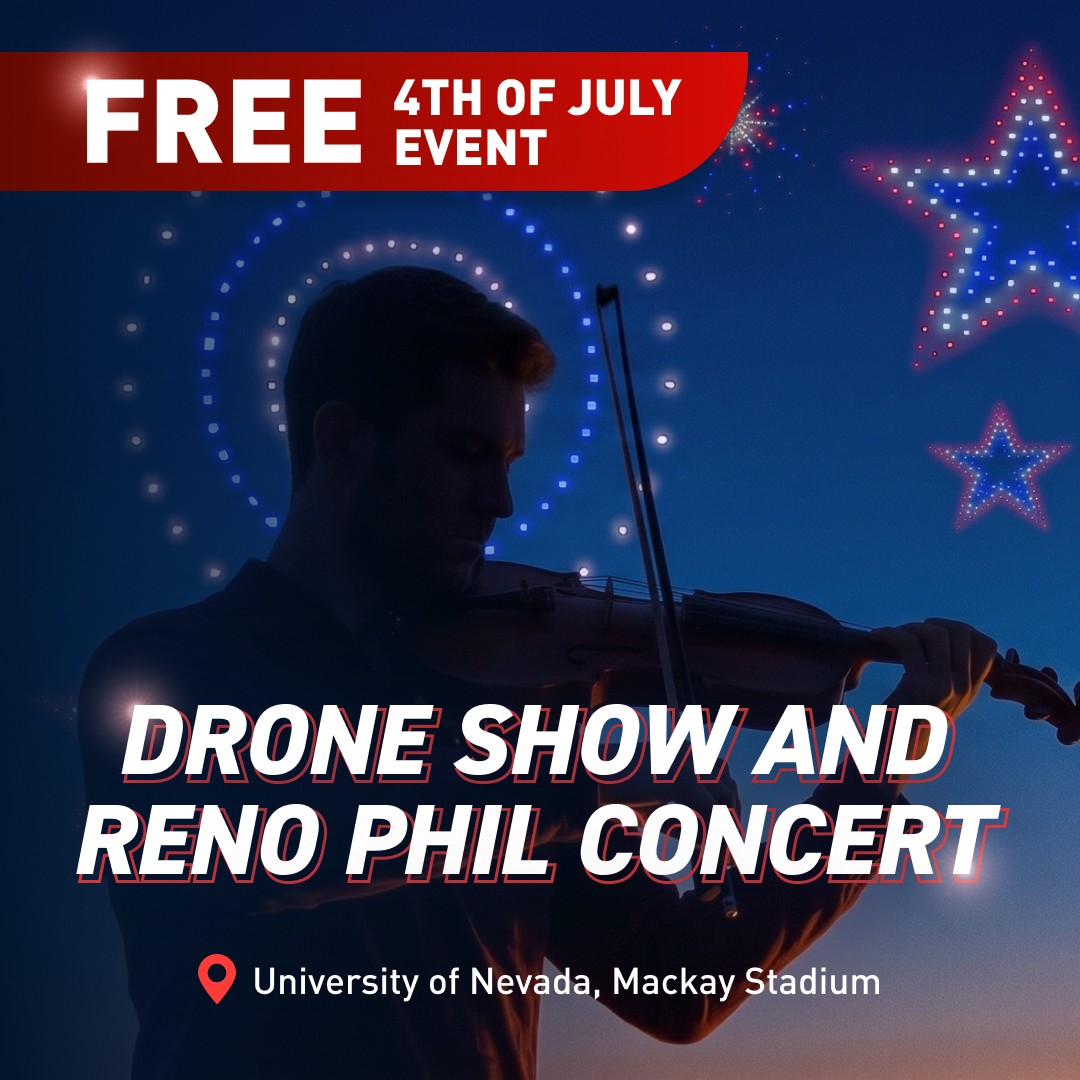Red, White, & Flight Facebook ad: Awe-inspiring drone show, Reno Phil concert, and family…