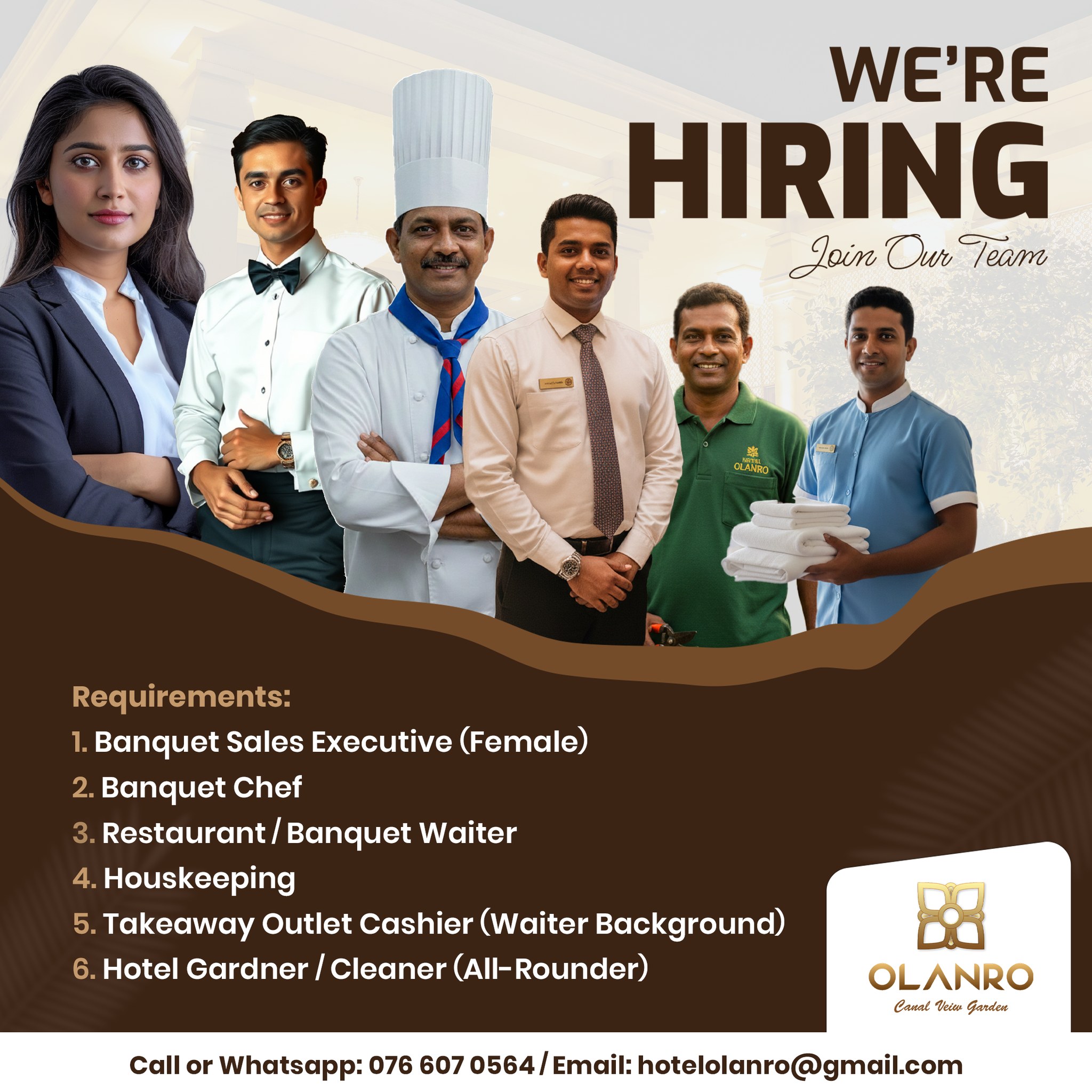 Olanro Hotel Negombo Facebook ad: We’re expanding our team and currently hiring for…