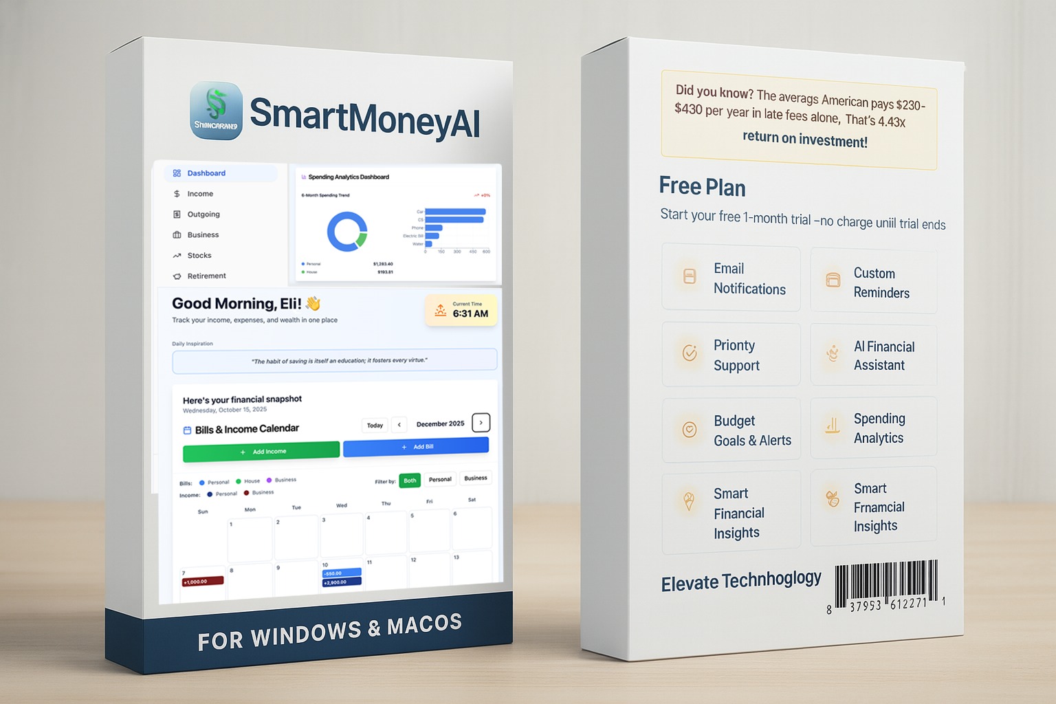Elgin Jiggetts Facebook ad: Avoid Late Fees Forever, Let AI Manage Your Bills.