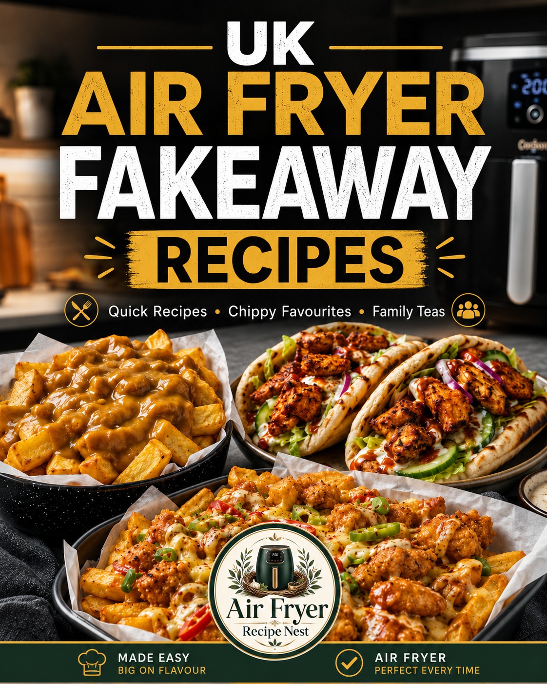 Air Fryer Recipe Nest Facebook ad: Quick UK air fryer fakeaways, crispy chippy favourites…