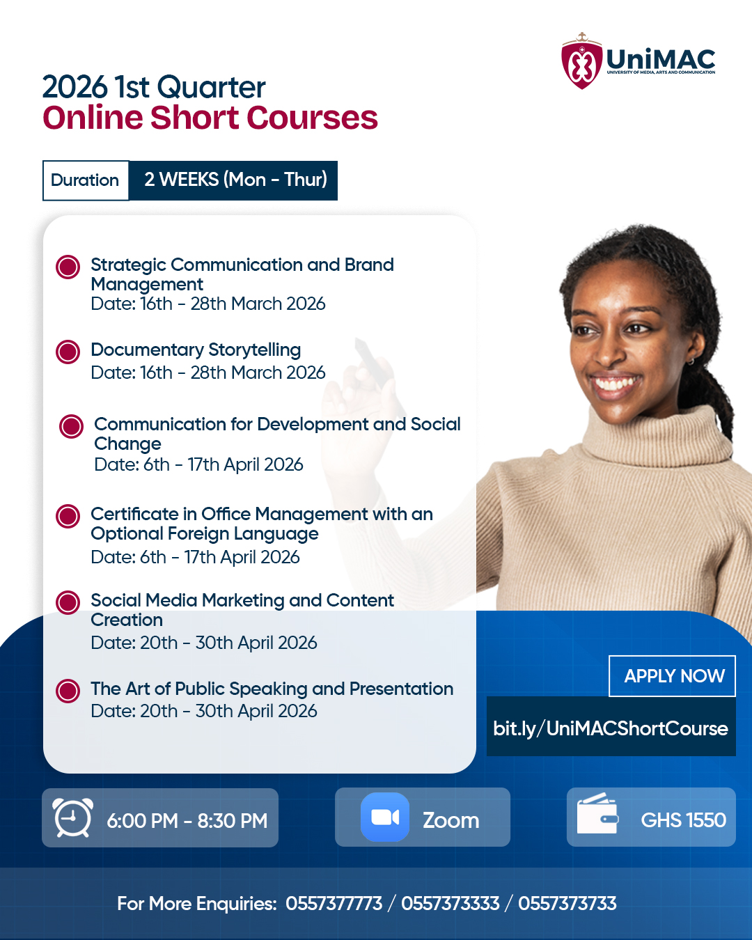 University of Media, Arts and Communication Facebook ad: Chat with us