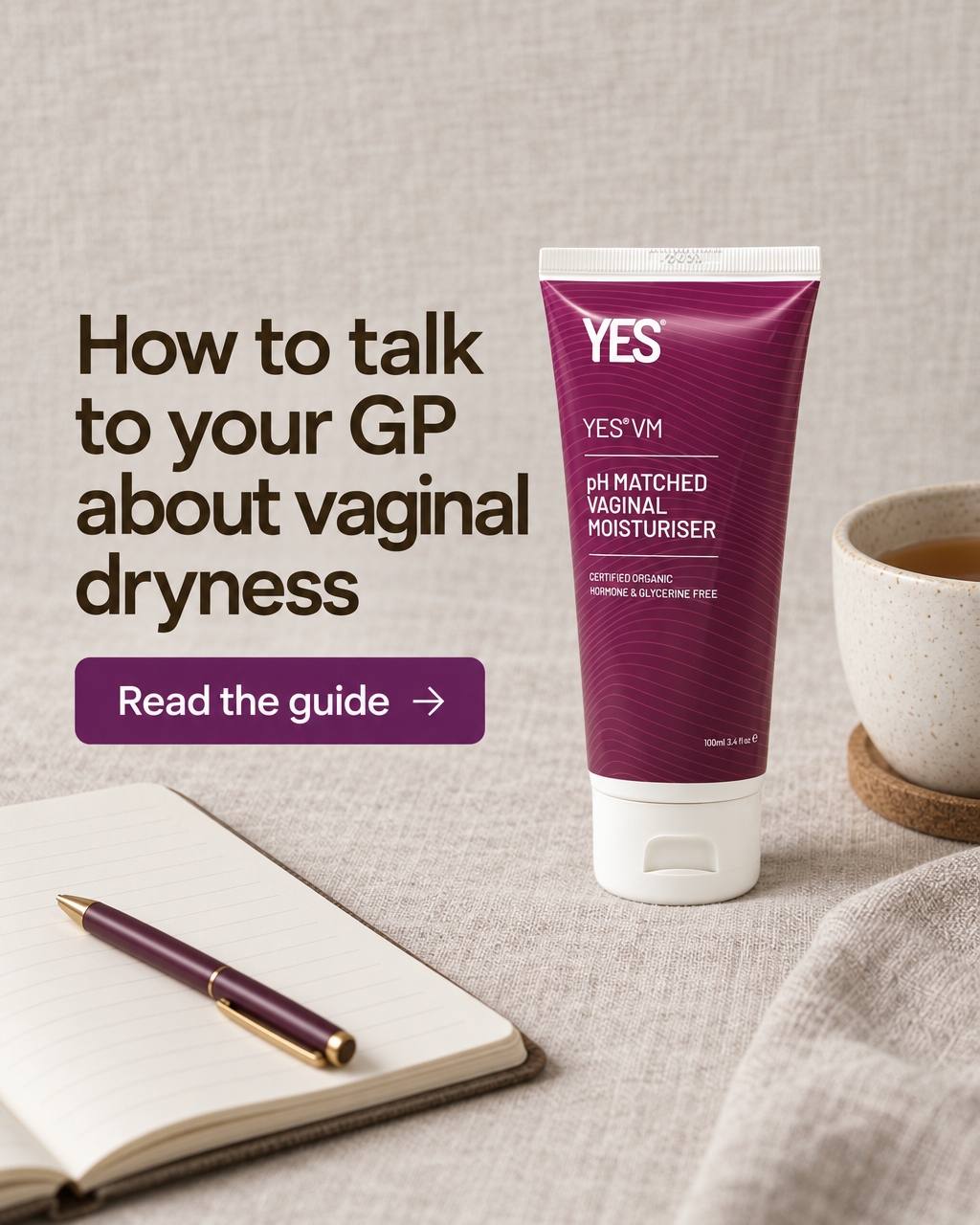 YES - The Organic Intimacy Company Facebook ad: It's a normal thing to ask about.