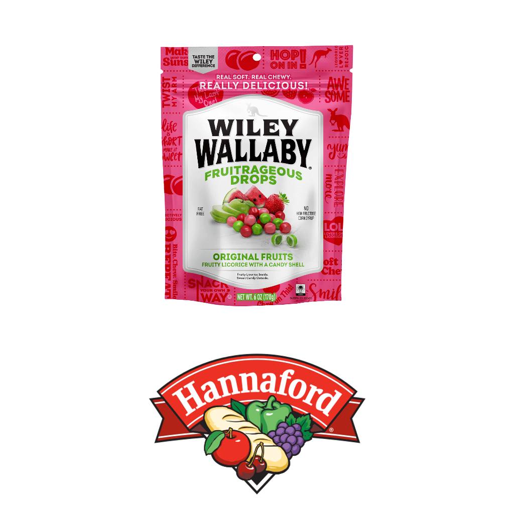 Wiley Wallaby Facebook ad: Soft, chewy drops made for snacking anytime.