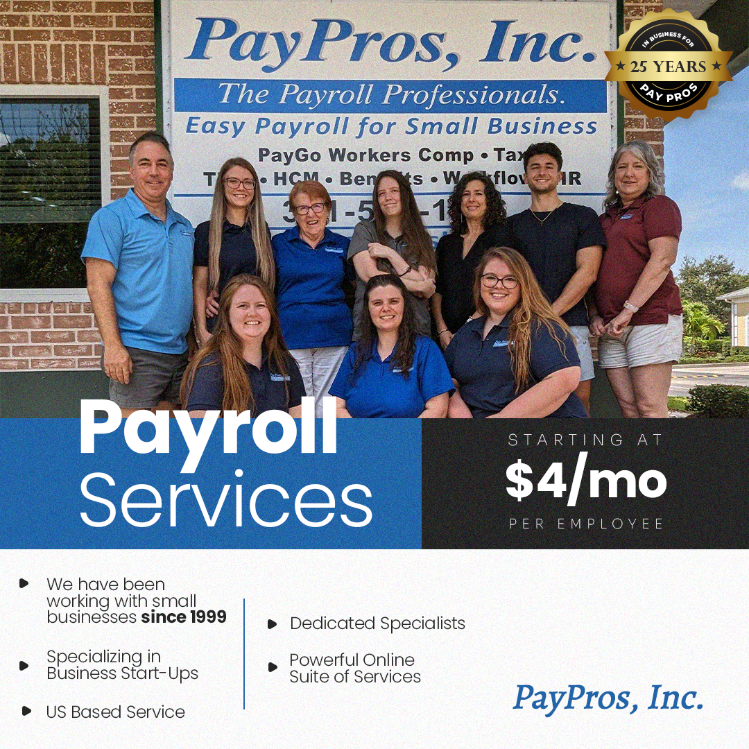 PayPros, Inc. Facebook ad: Put An End To Your Payroll Problems Now