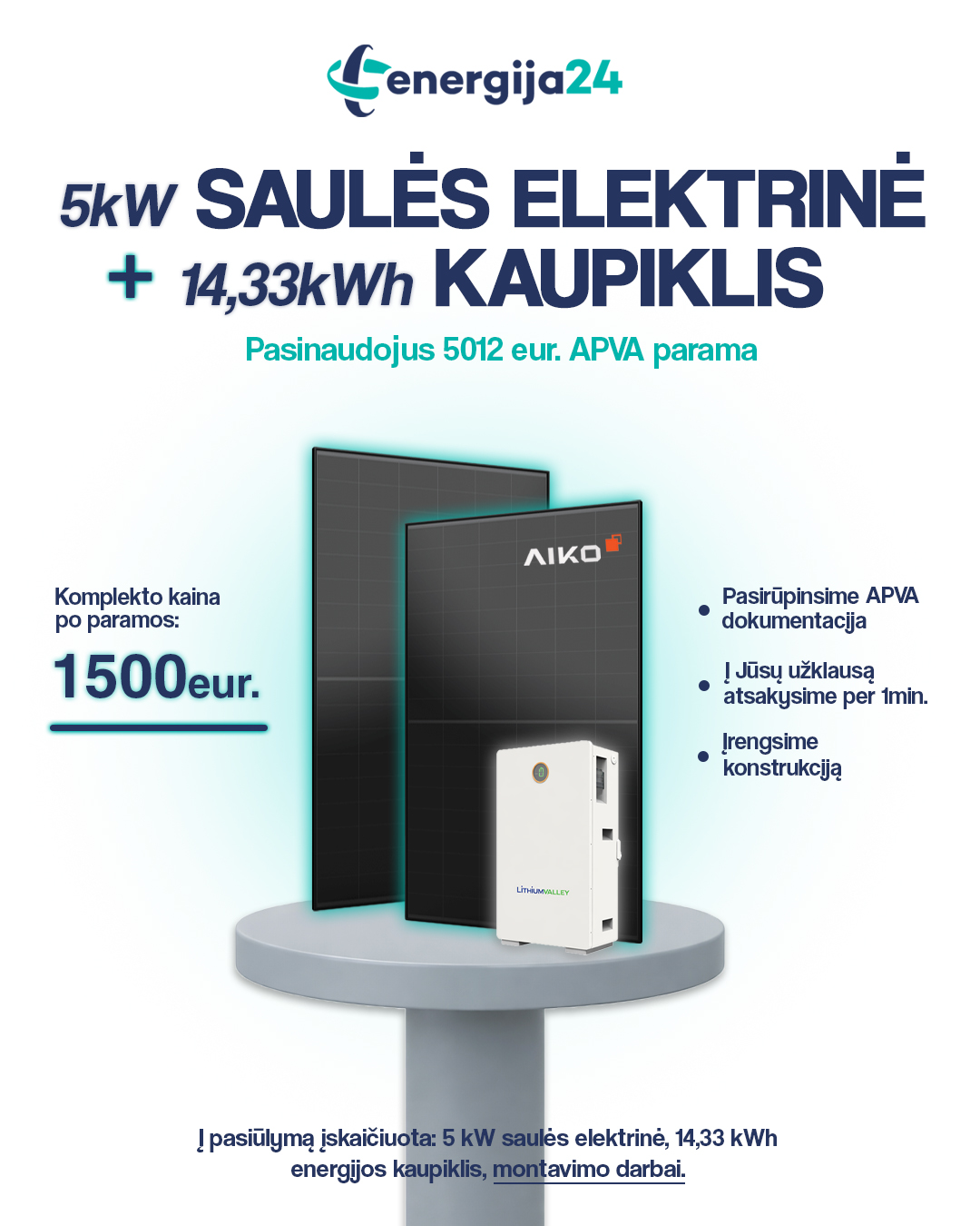 Energija24 Saulės elektrinės Facebook ad