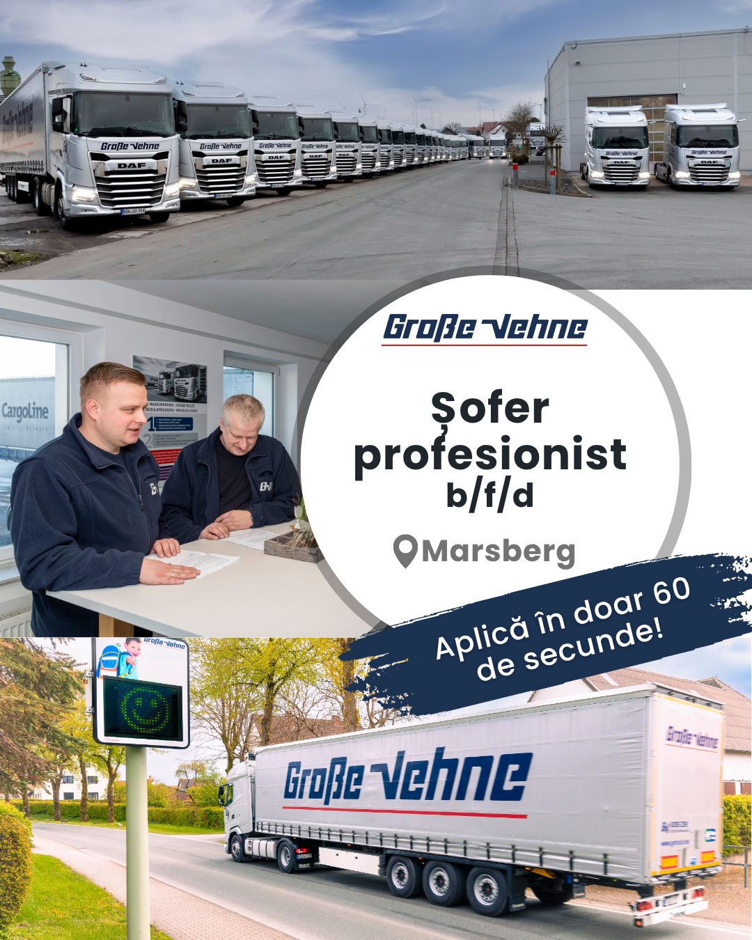 Große-Vehne Marsberg GmbH Facebook ad: Șofer profesionist (b/f/d) căutat în Marsberg!