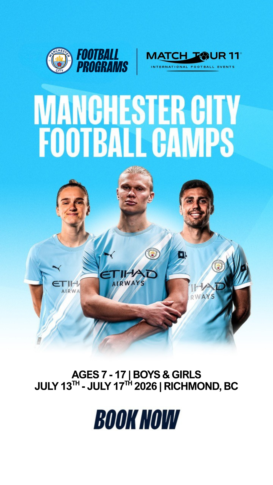Match Tour 11 Facebook ad: Home - Canada Camps Manchester City