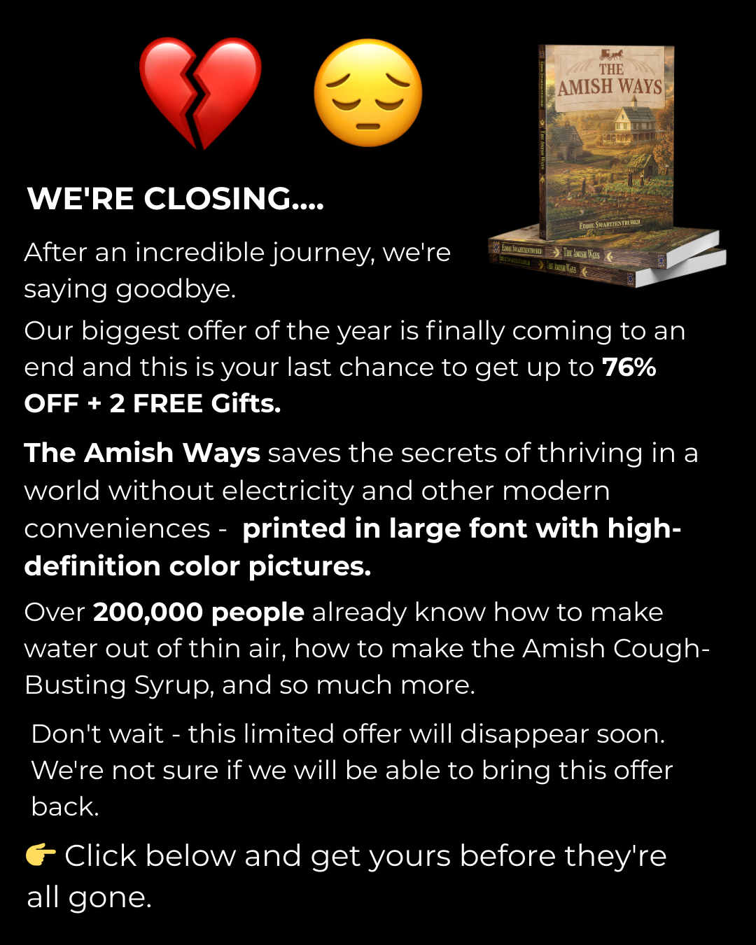 The Amish Ways Facebook ad