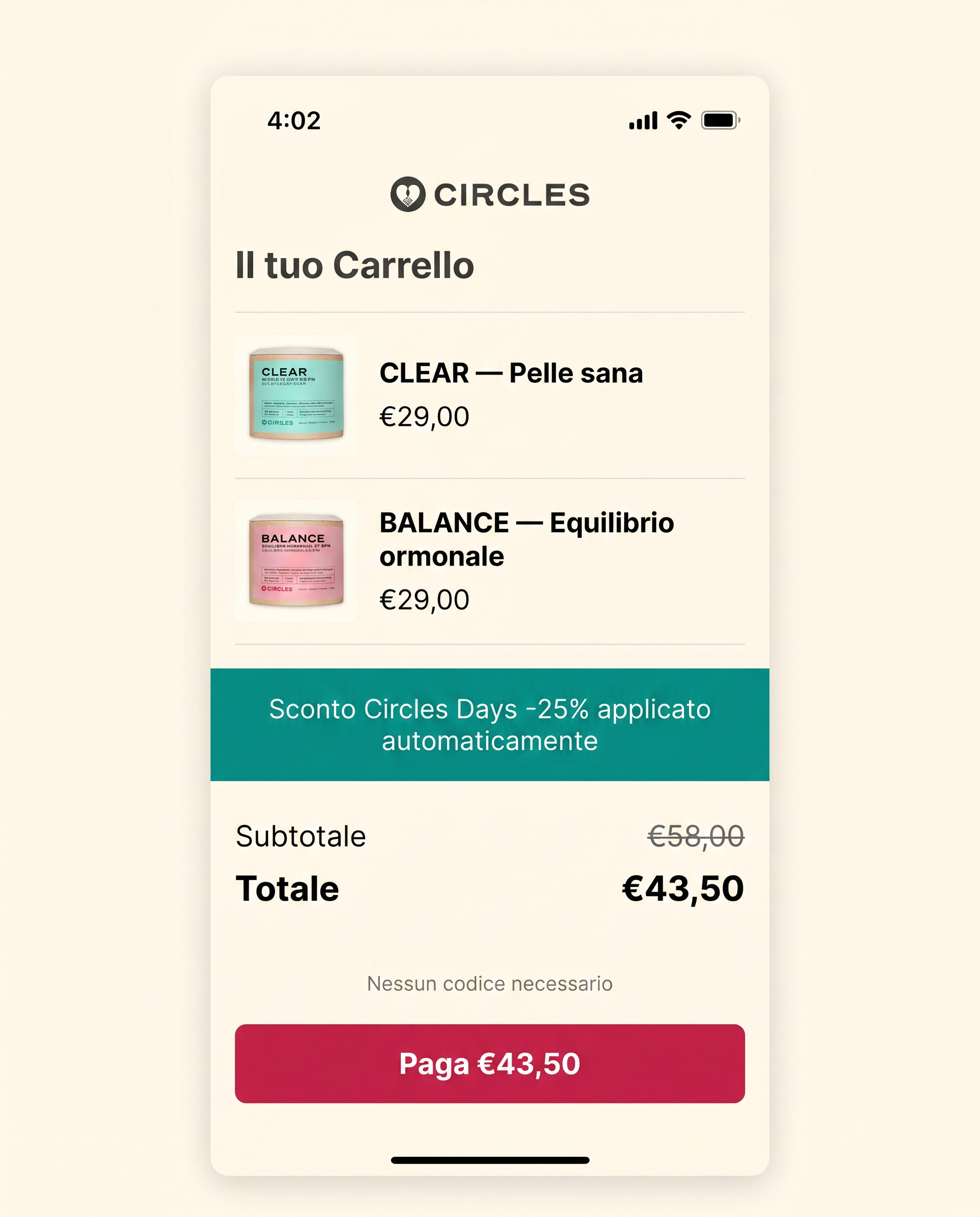 Circles Facebook ad