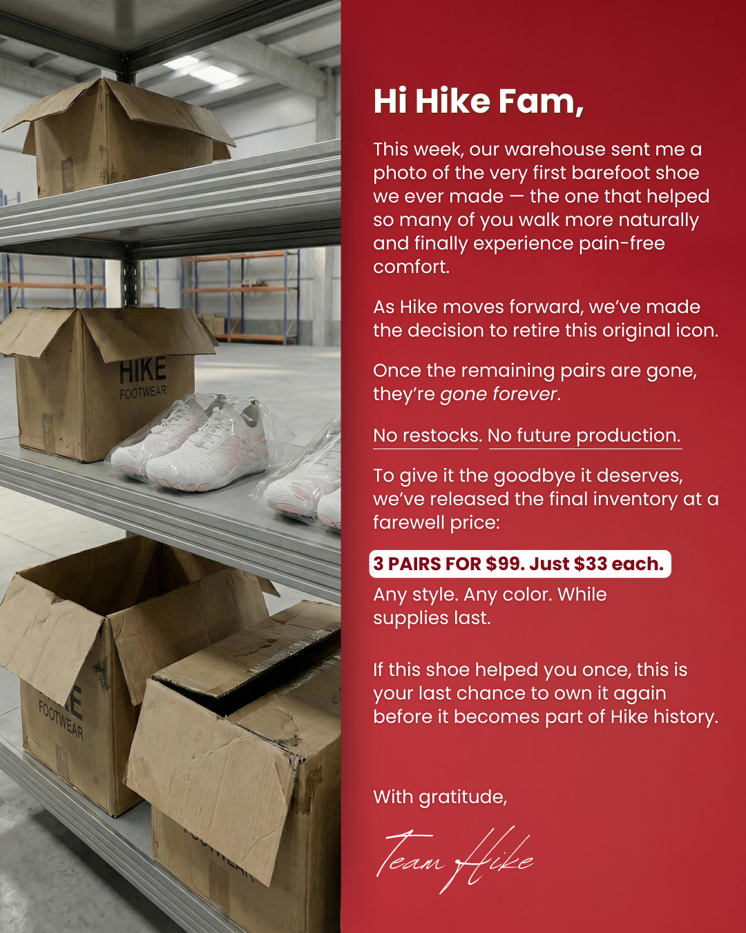 HIKE Footwear Facebook ad