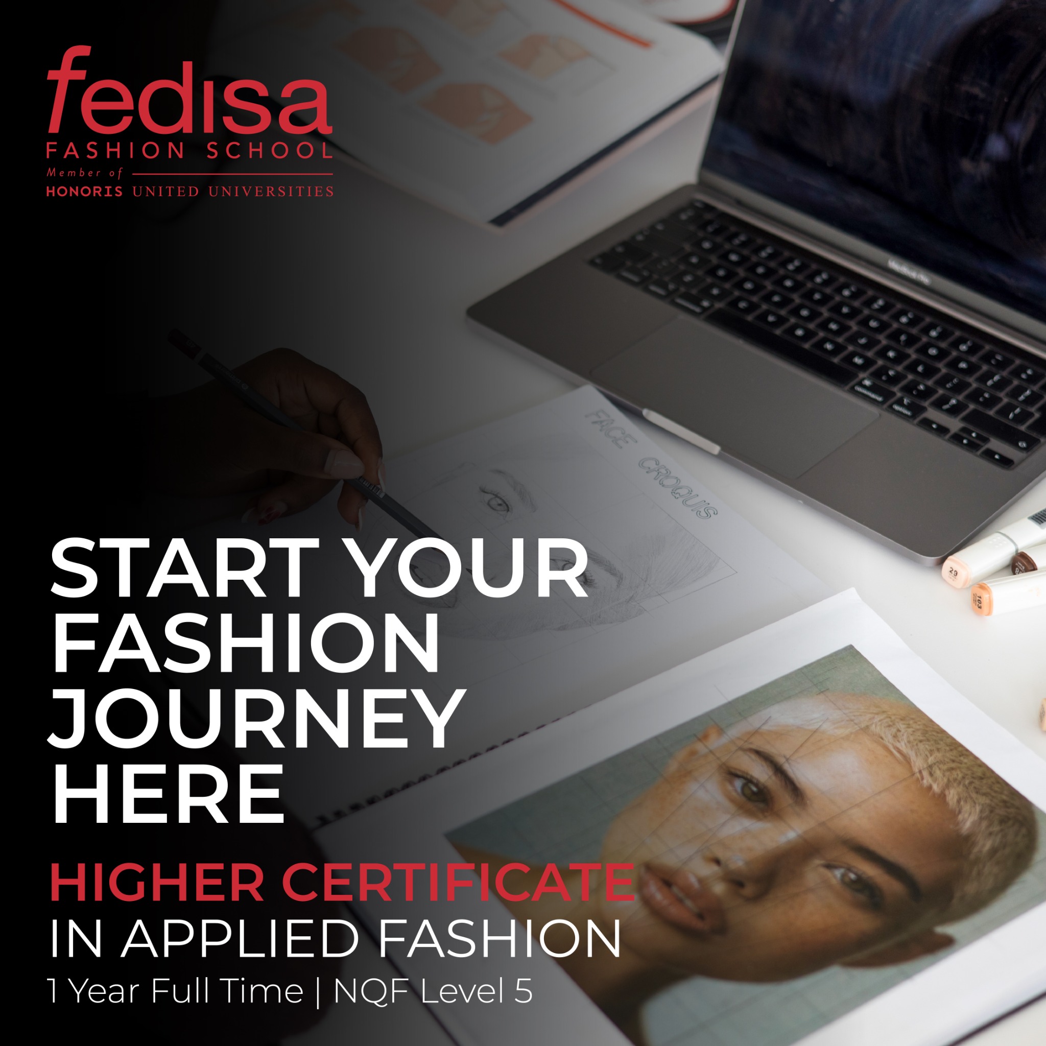 FEDISA Facebook ad: Your fashion design journey starts here.