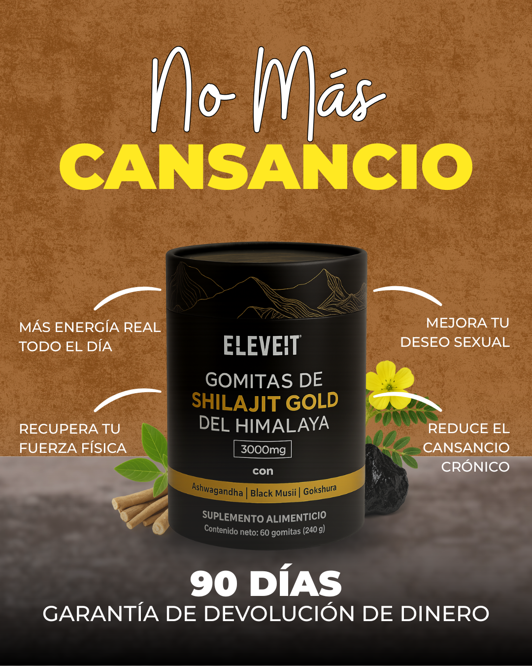 Eleveit Mex Facebook ad: Energía masculina hecha gomita