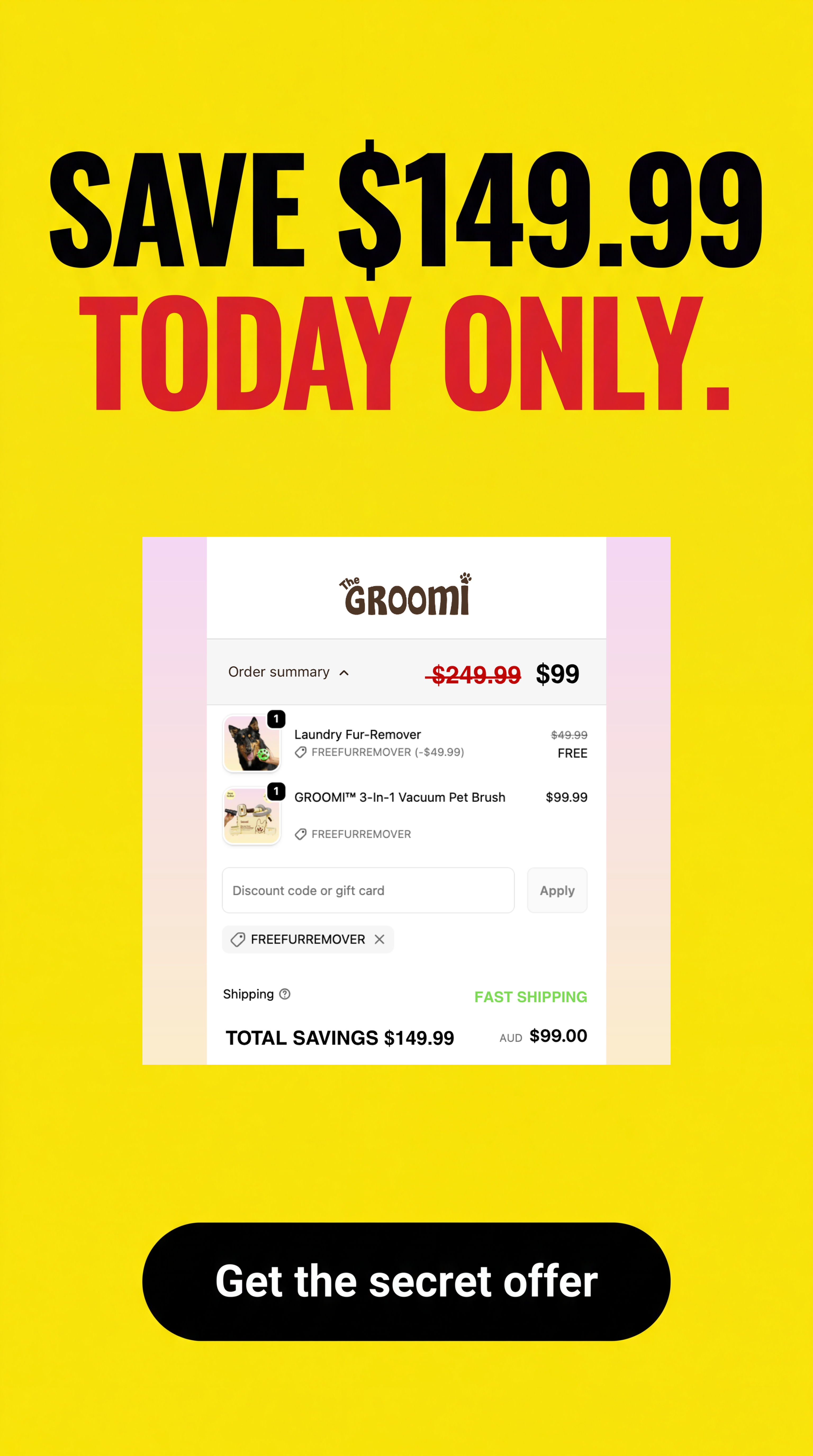 The Groomi Facebook ad