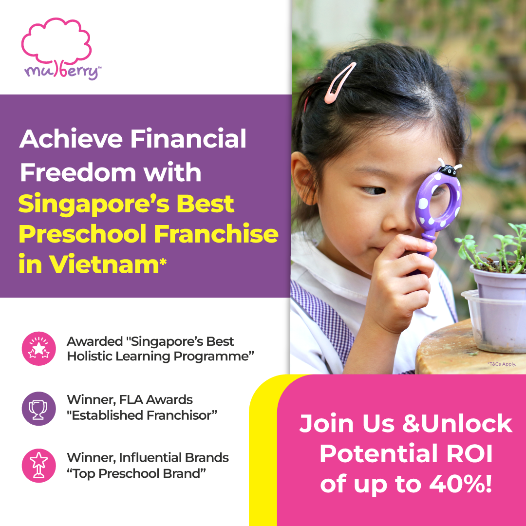 Mulberry Learning Centre Facebook ad: Attractive Franchise Fees & Royalty Rates!