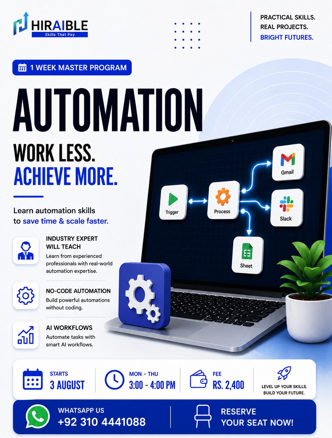 Hiraible Facebook ad: Stop doing repetitive work manually.