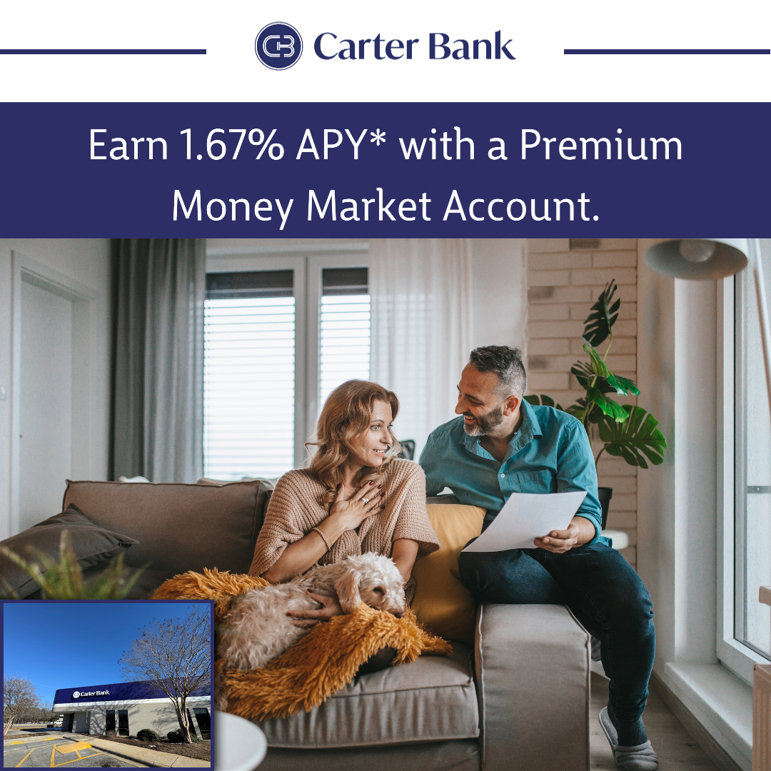 Carter Bank Facebook ad: Earn more interest than you would with most…