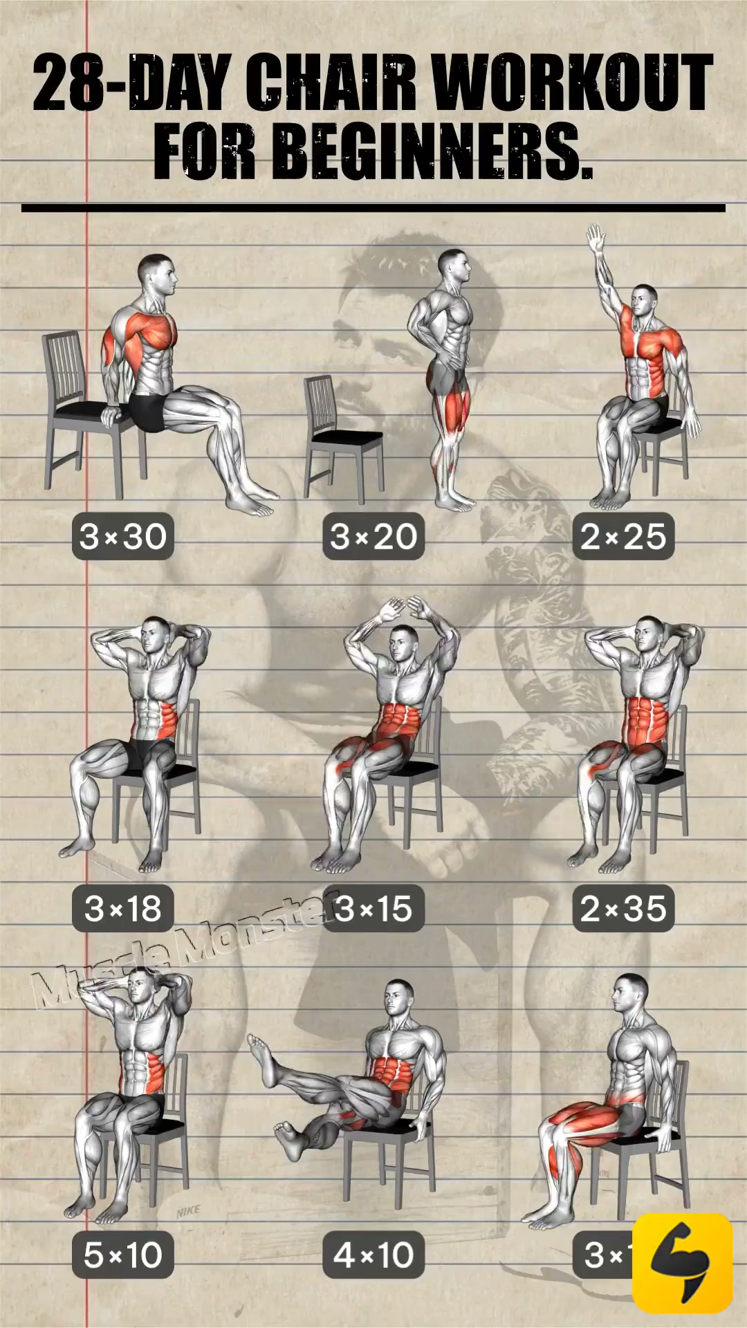 21-Day Muscle Workout Planner Facebook ad: Start Training!