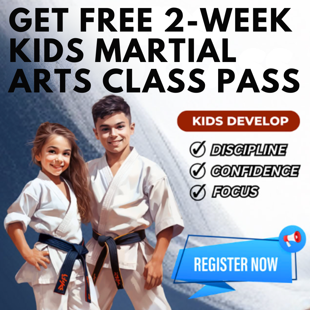 Bushi Ban Clear Lake Facebook ad: Want a FREE 2-Week, Kids Martial Arts Class Pass?