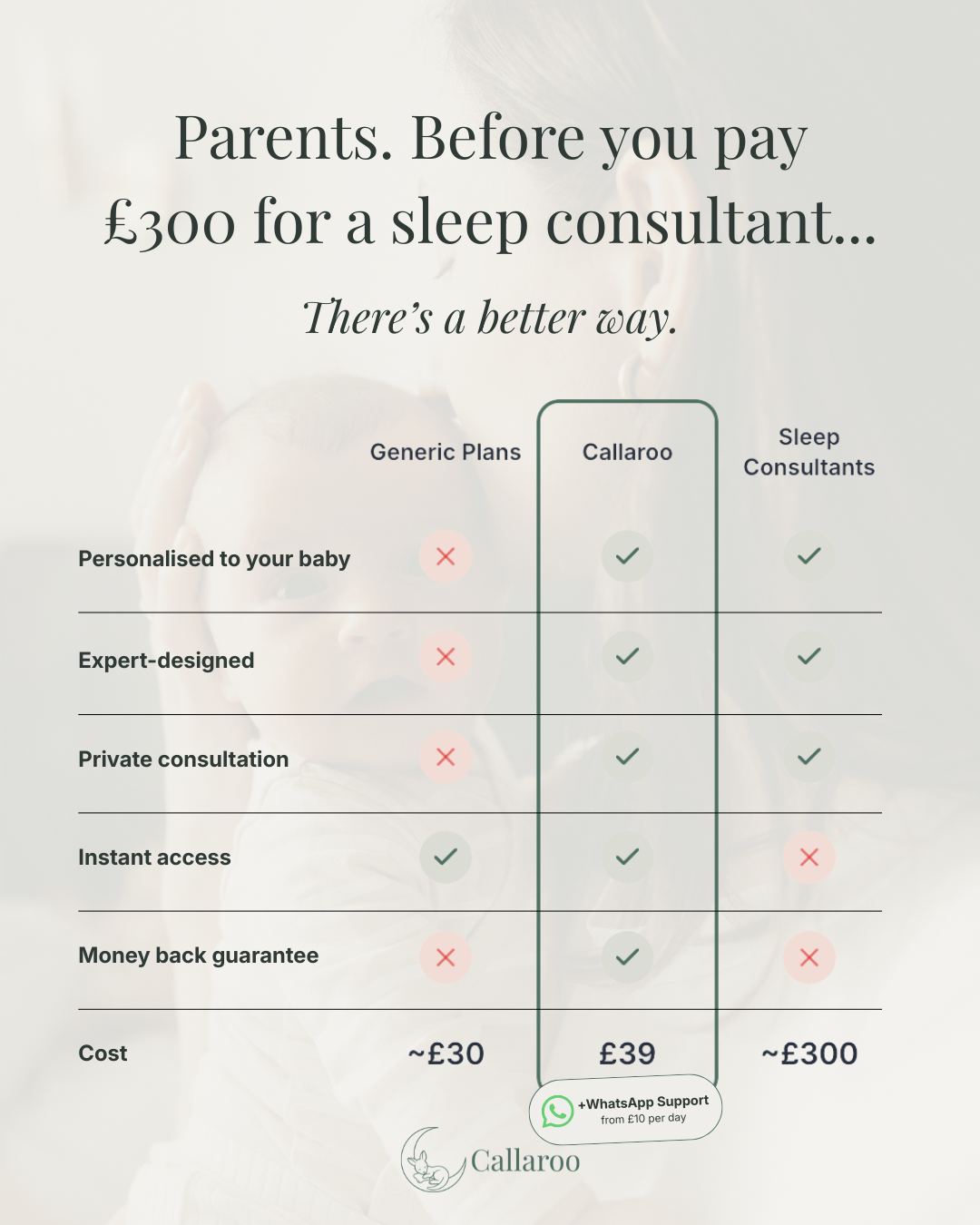 Callaroo.uk Facebook ad: Better sleep starts here.