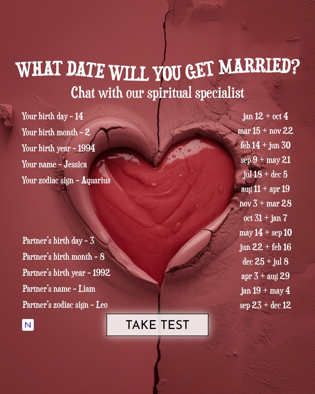 Nebula: Marriage Compatibility Facebook ad