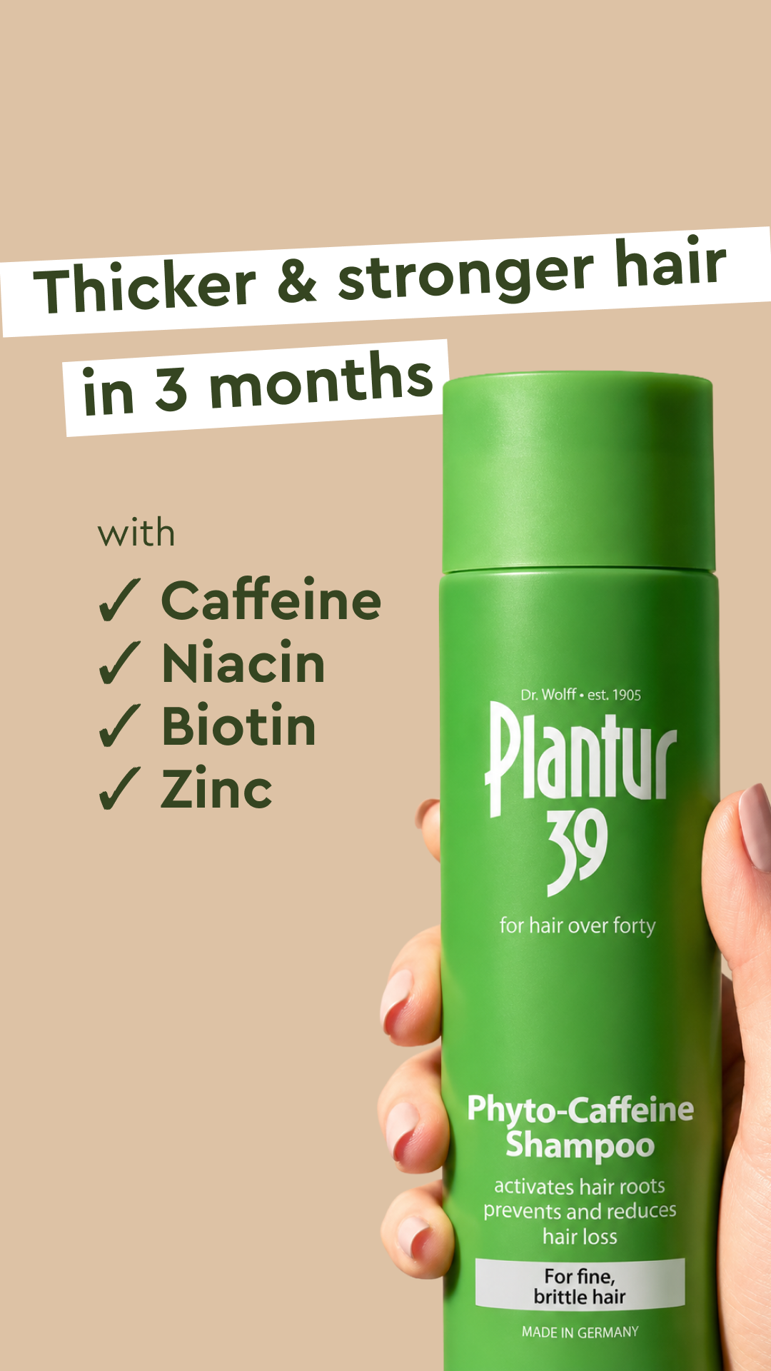 Plantur Facebook ad: Strong solution against hair loss | Plantur 39