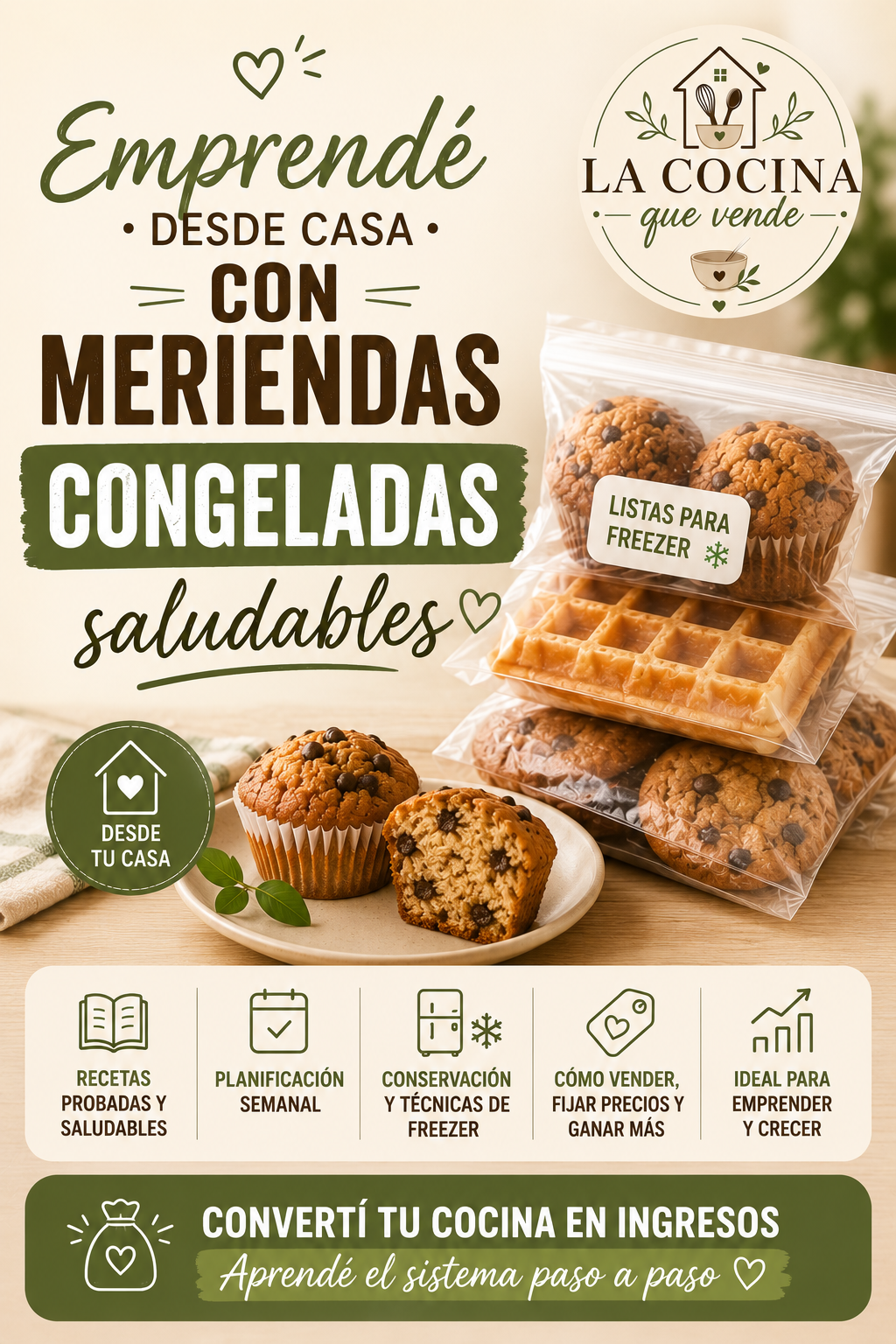 La cocina que Vende Facebook ad: El sistema para vender meriendas saludables desde casa
