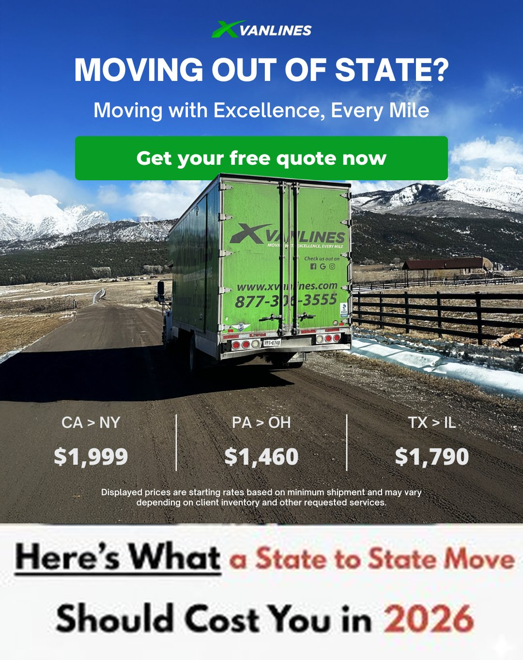 X VAN LINES LLC Facebook ad