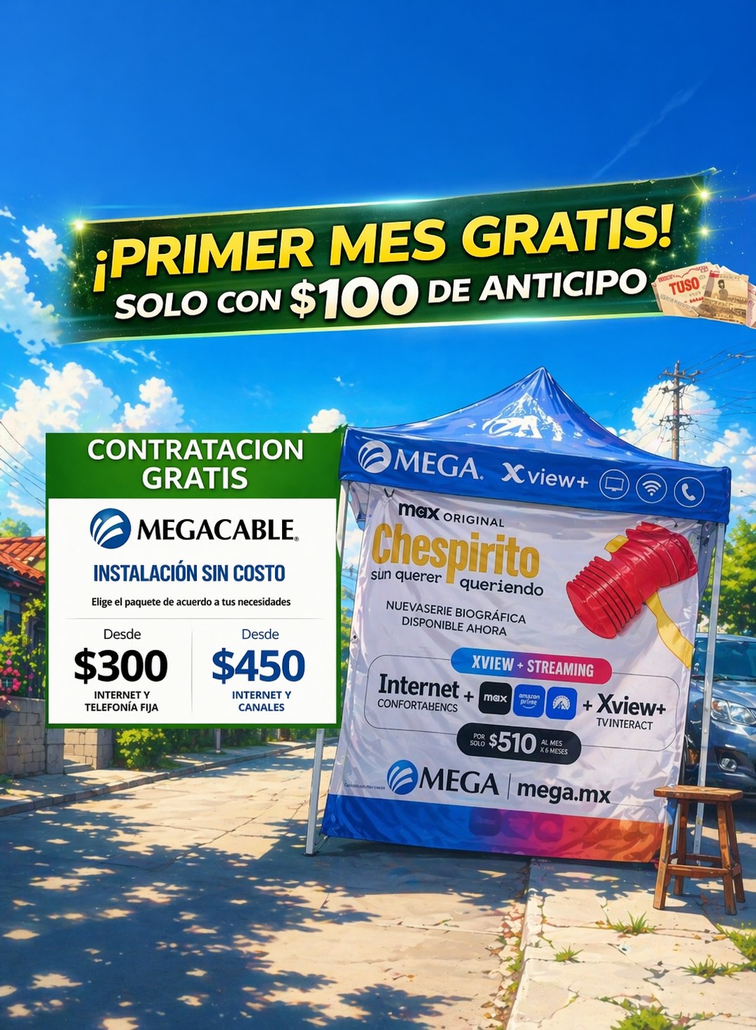 Megacable Juárez Internet y TV Facebook ad: CONÉCTATE SIN COMPLICACIONES