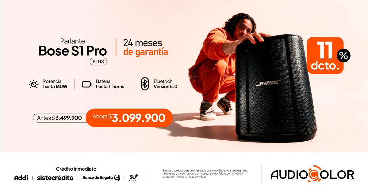 AUDIO COLOR Facebook ad: Bose S1 Pro Plus Envío Gratis