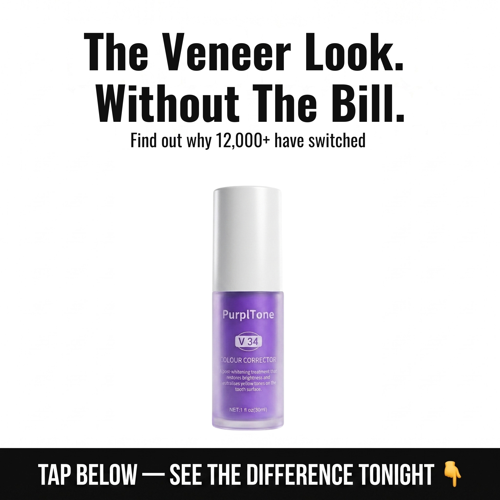 PurplTone Facebook ad: The smile people assume cost thousands.