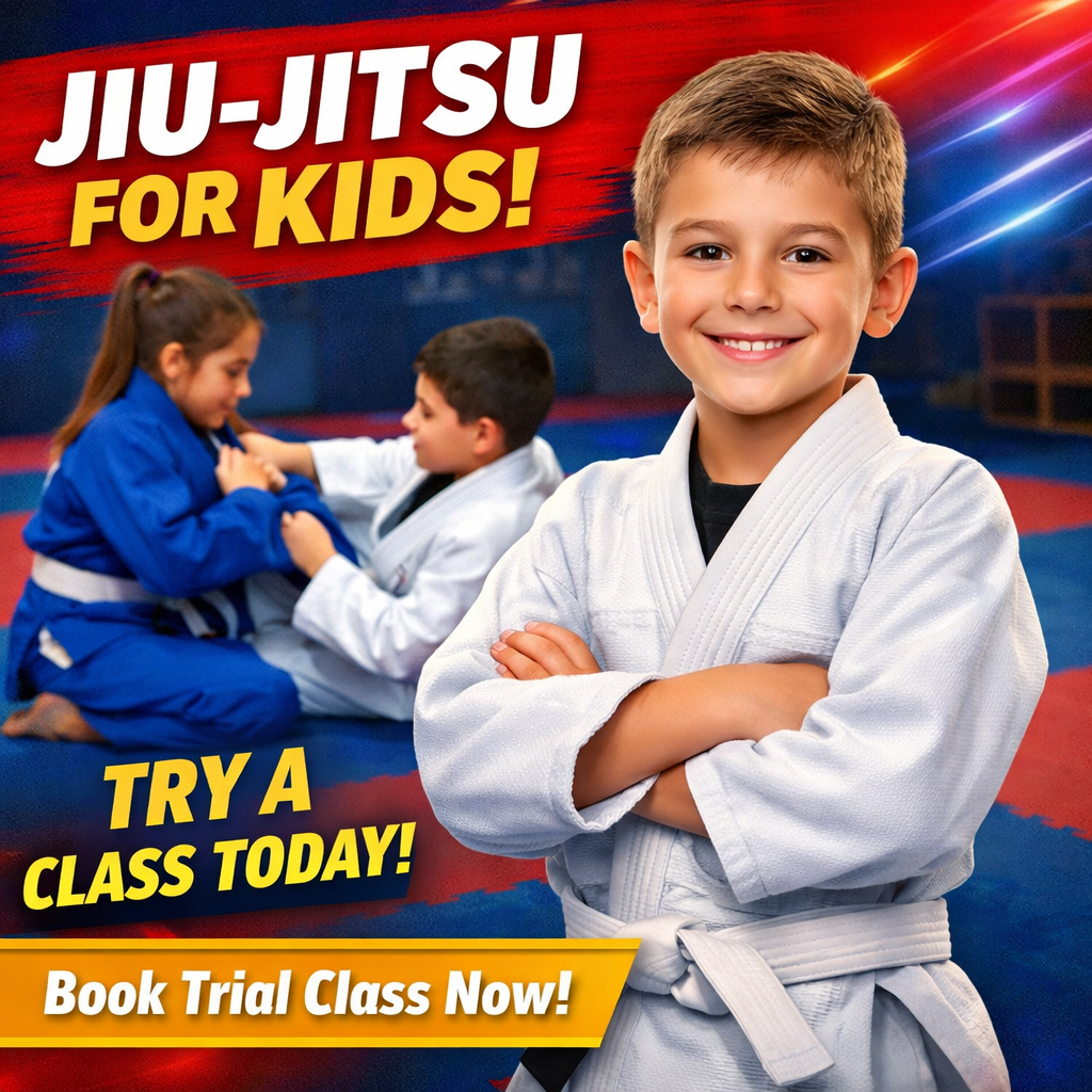 Marcelo Cavalcanti Brazilian Jiu Jitsu Academy Facebook ad: Book Your Kids Trial Class Now