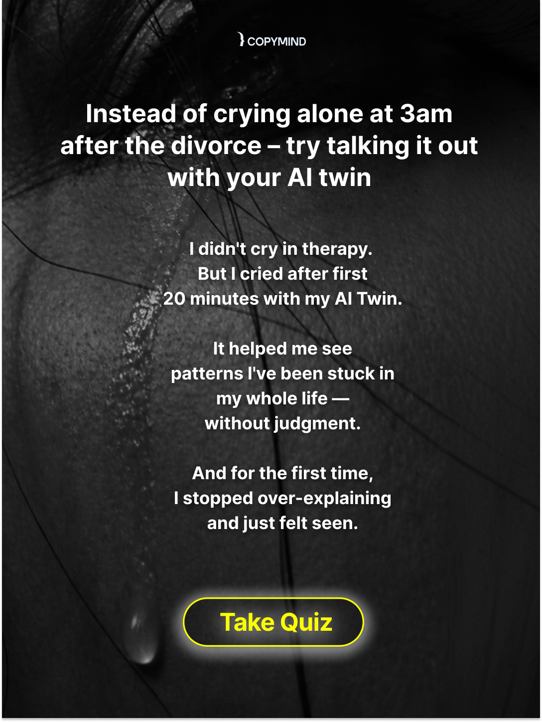 Copymind: AI twin for therapy Facebook ad