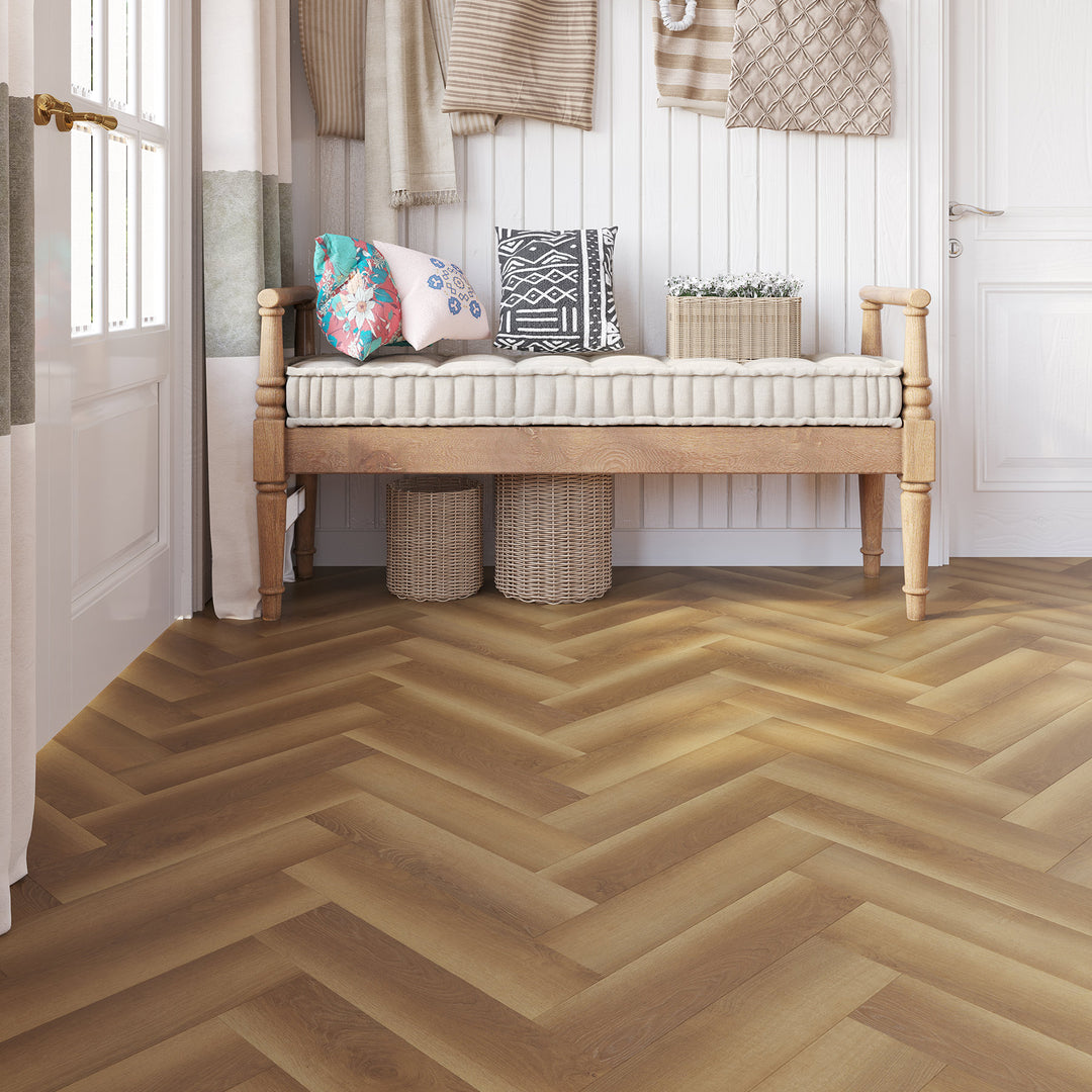 Renovate Direct Facebook ad: Herringbone that works as hard as your family…