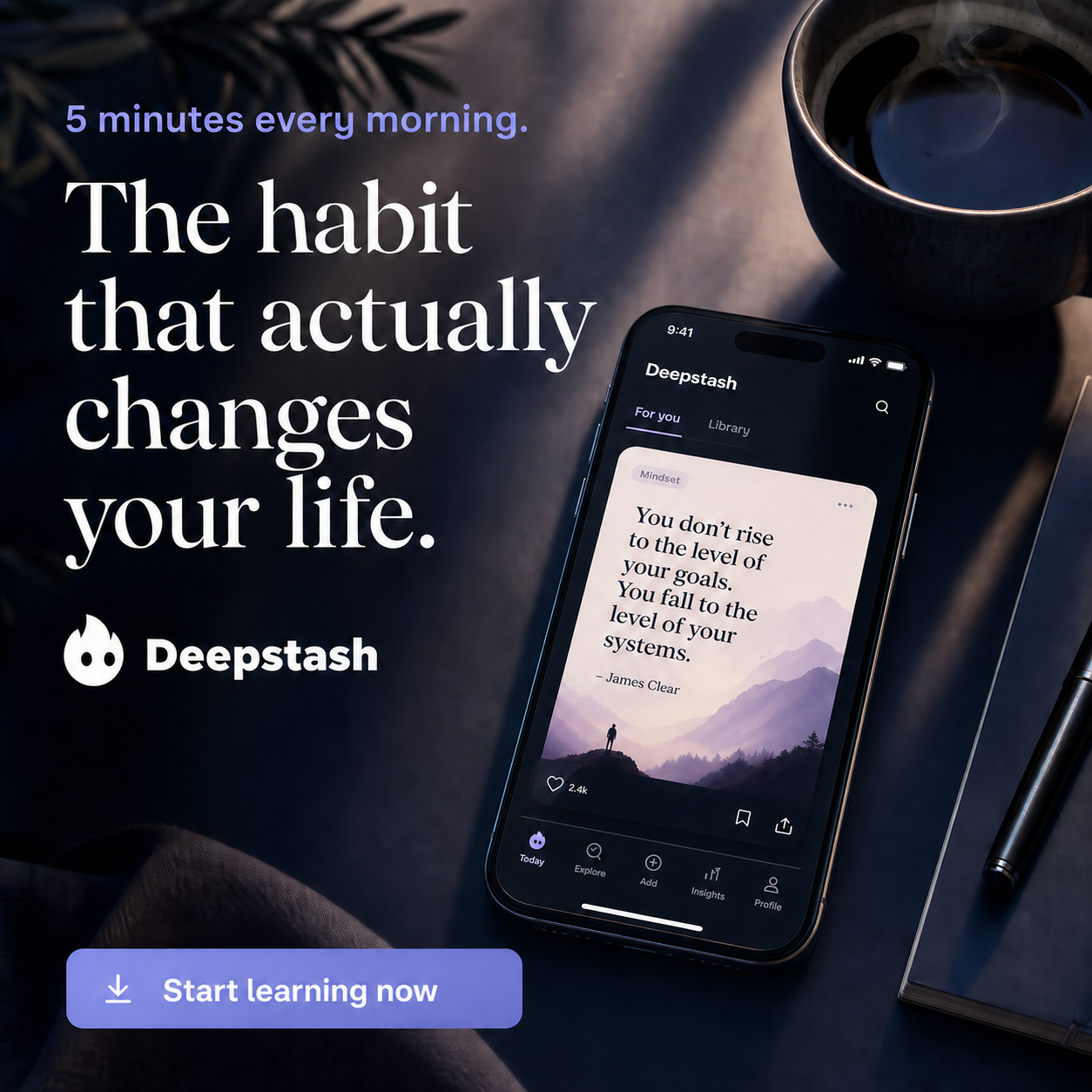 Deepstash Facebook ad