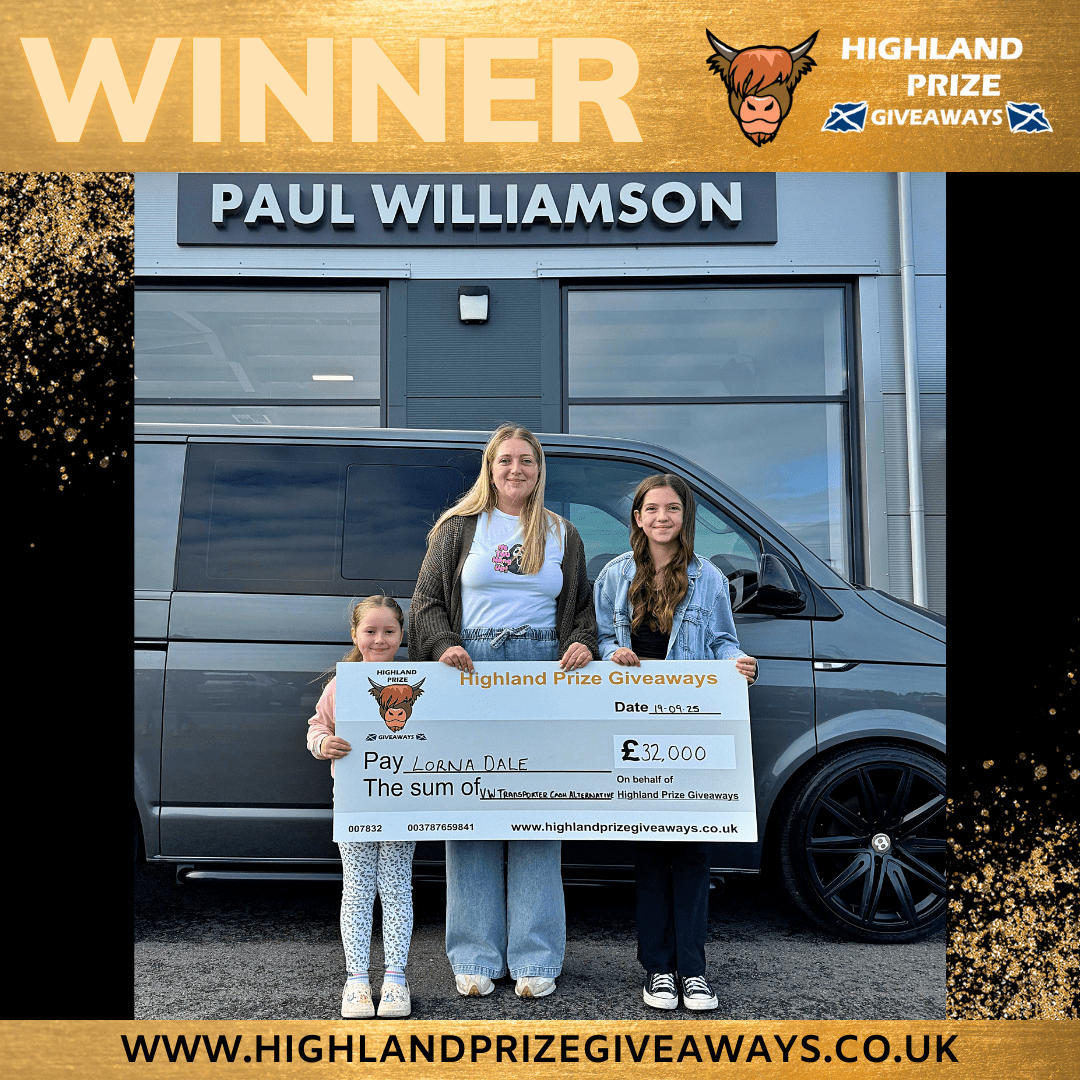 Highland Prize Giveaways Facebook ad from Nov 19, 2025