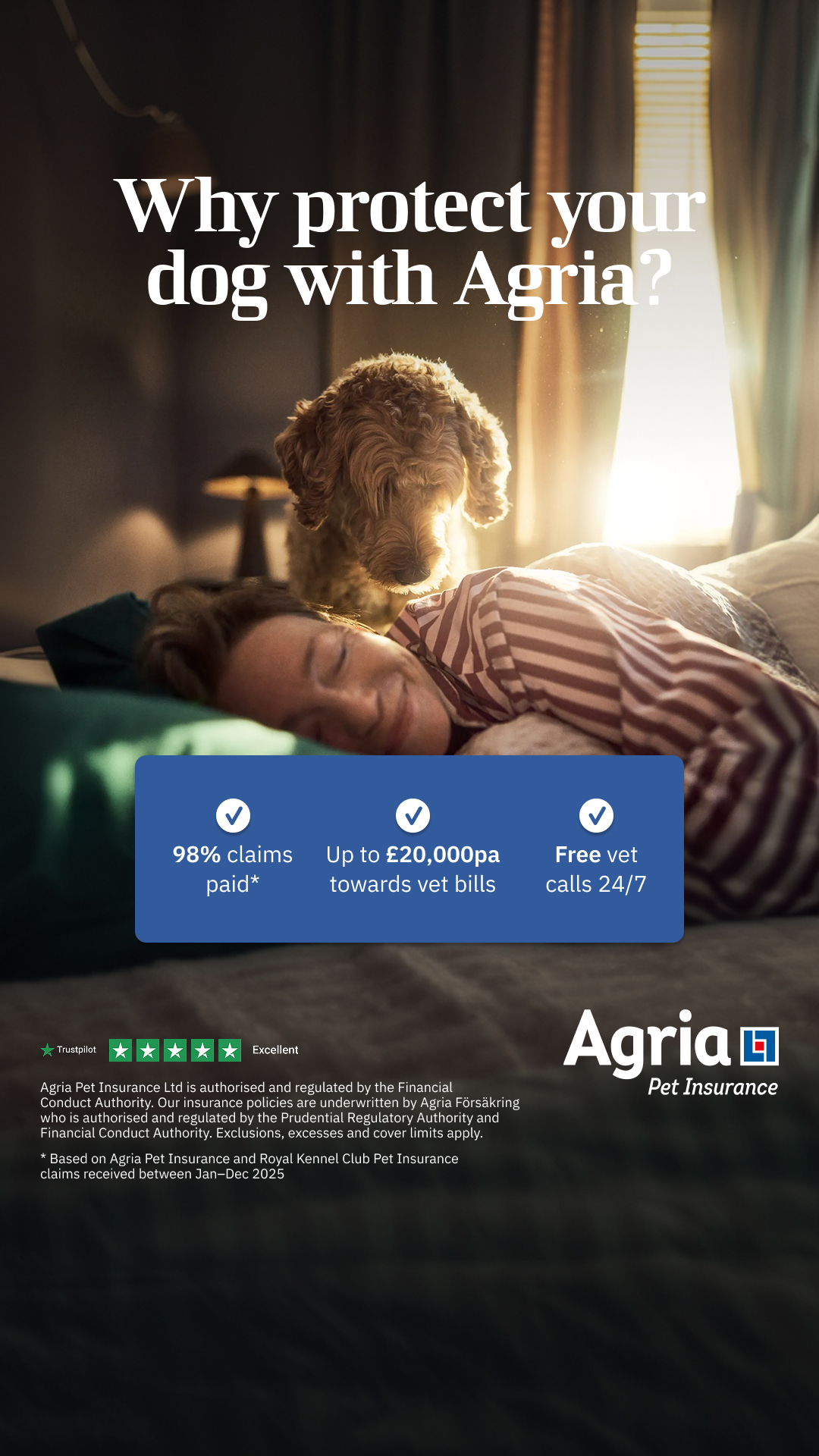 Agria Pet Insurance Facebook ad: Use code LOVE for a FREE luxury hamper.