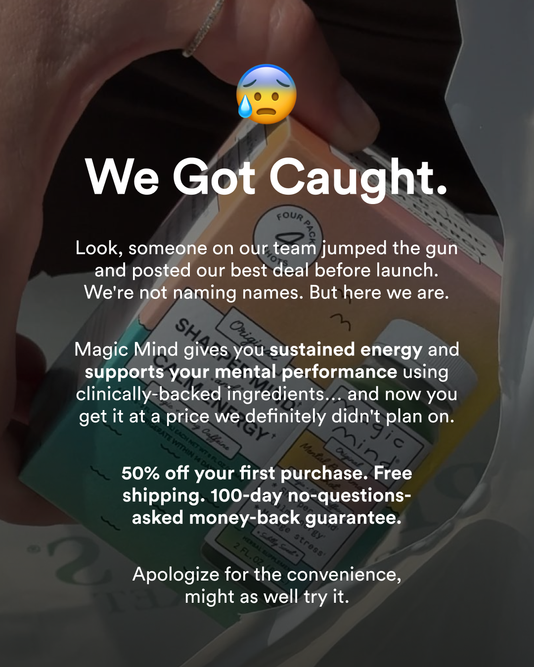 Magic Mind Facebook ad: 50% OFF + FREE SHIPPING