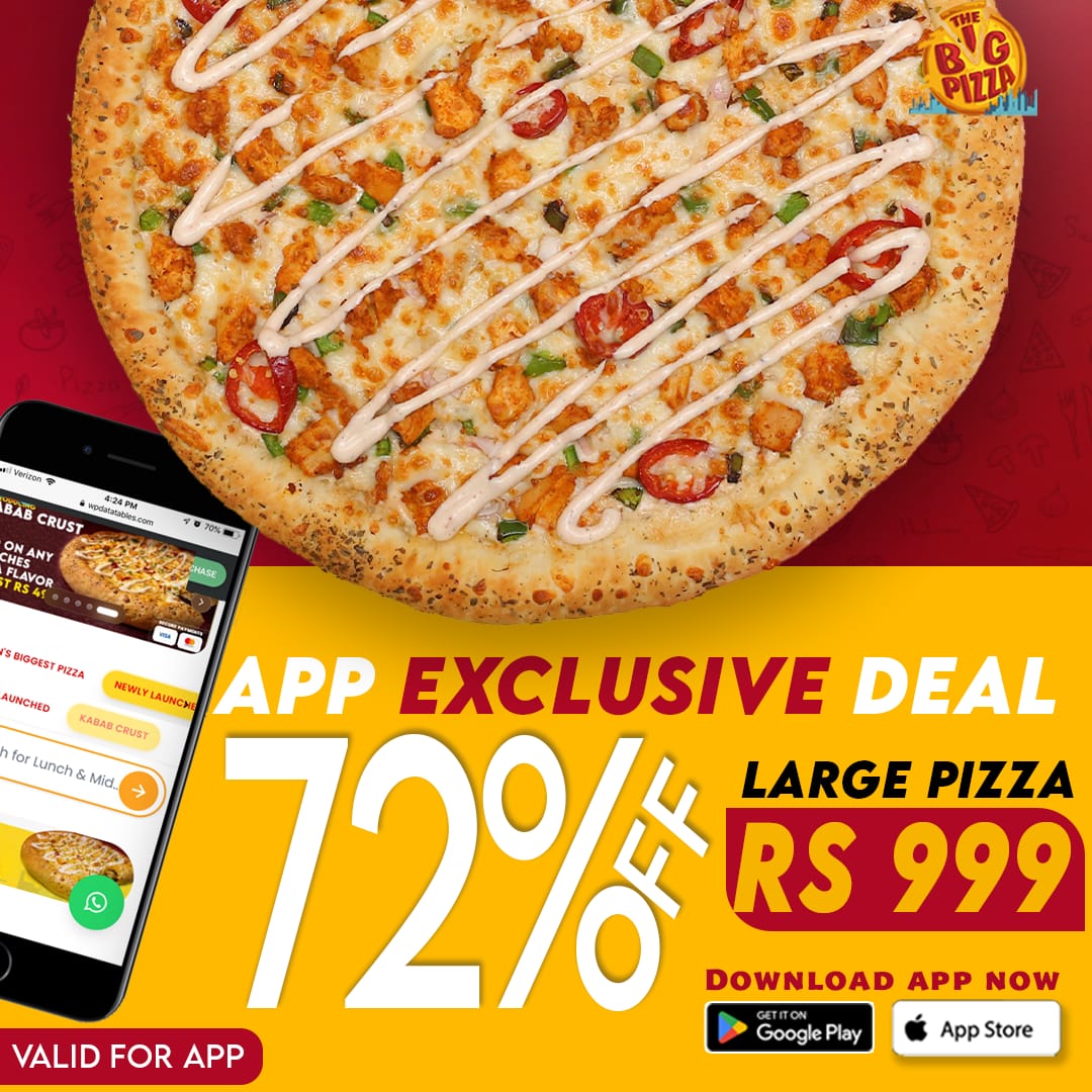 The Big Pizza Facebook ad: Delivering all over Karachi