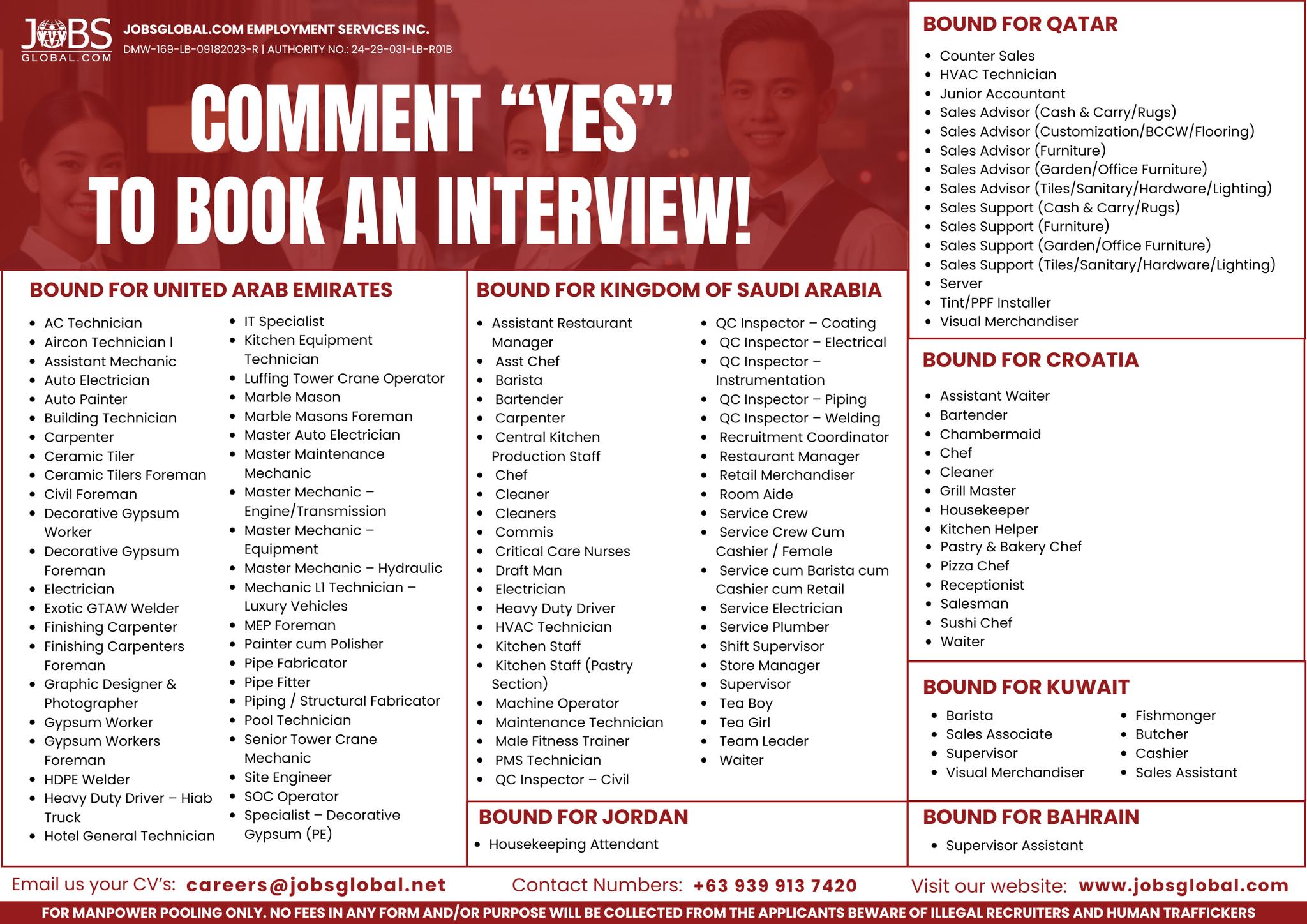 JobsGlobal.com Philippines Facebook ad