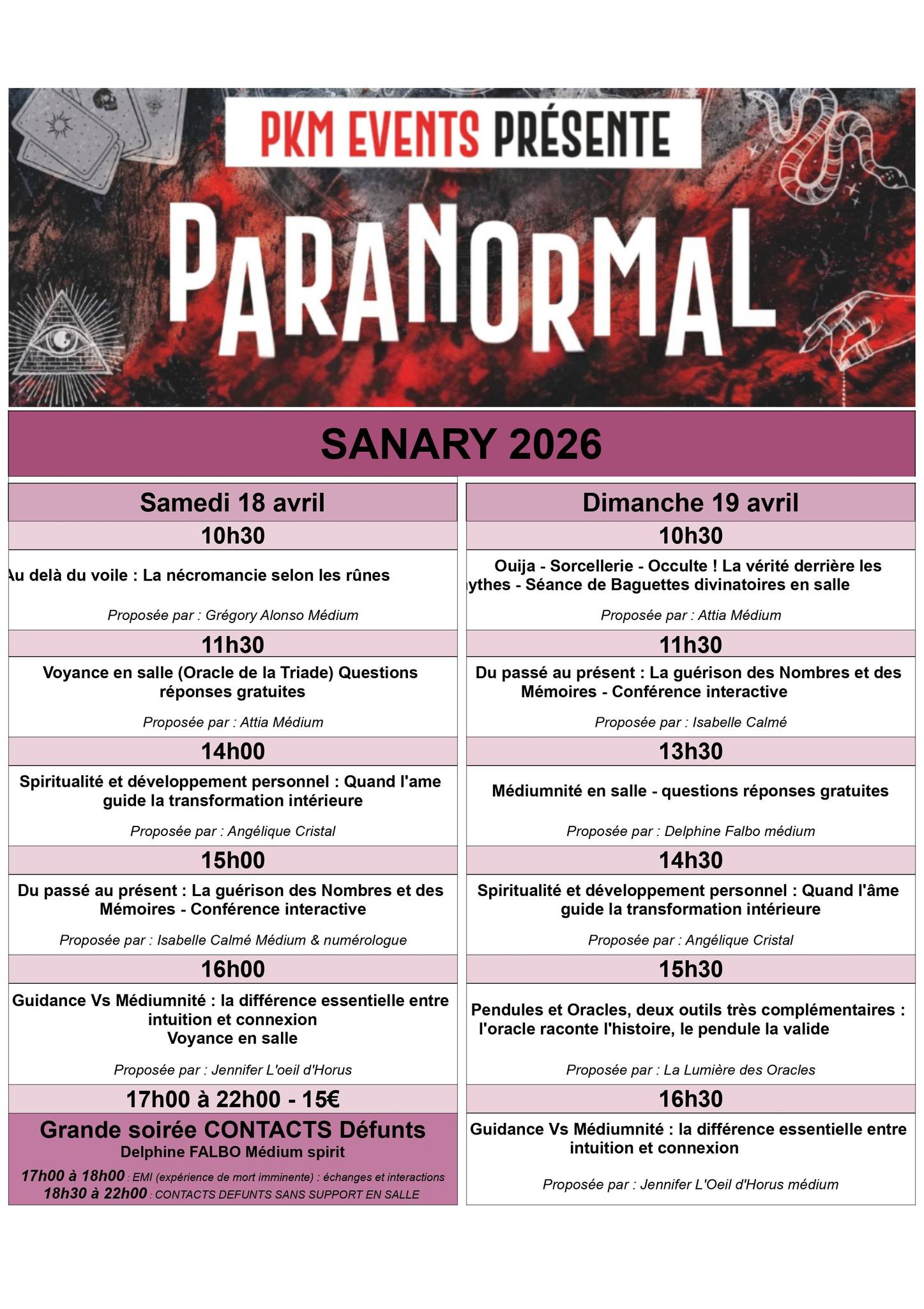PKM Évènements PKM Events - bien-être & arts divinatoires Facebook ad