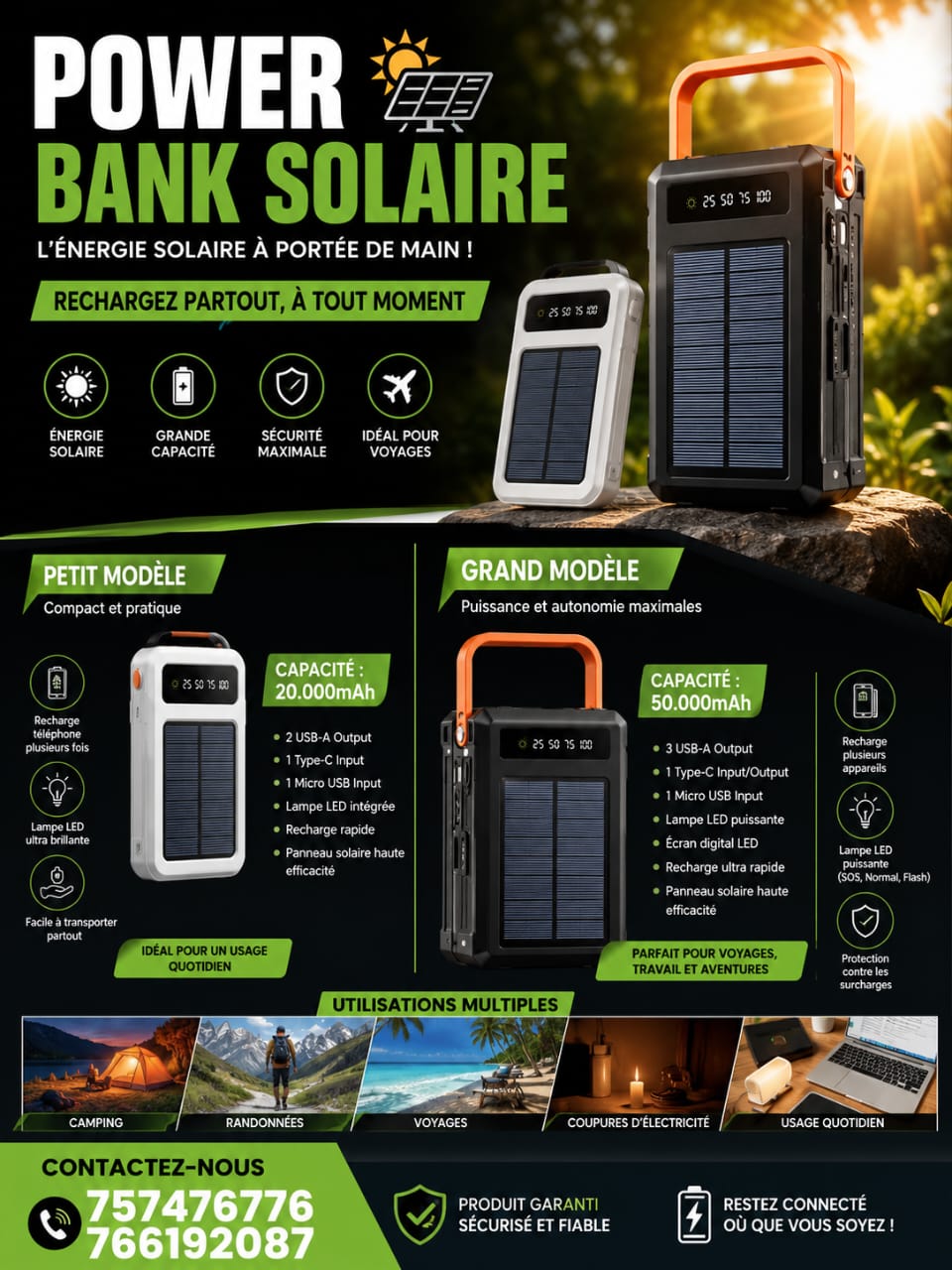 Anonyme Facebook ad: powor Bank solaire et ventilo solaire