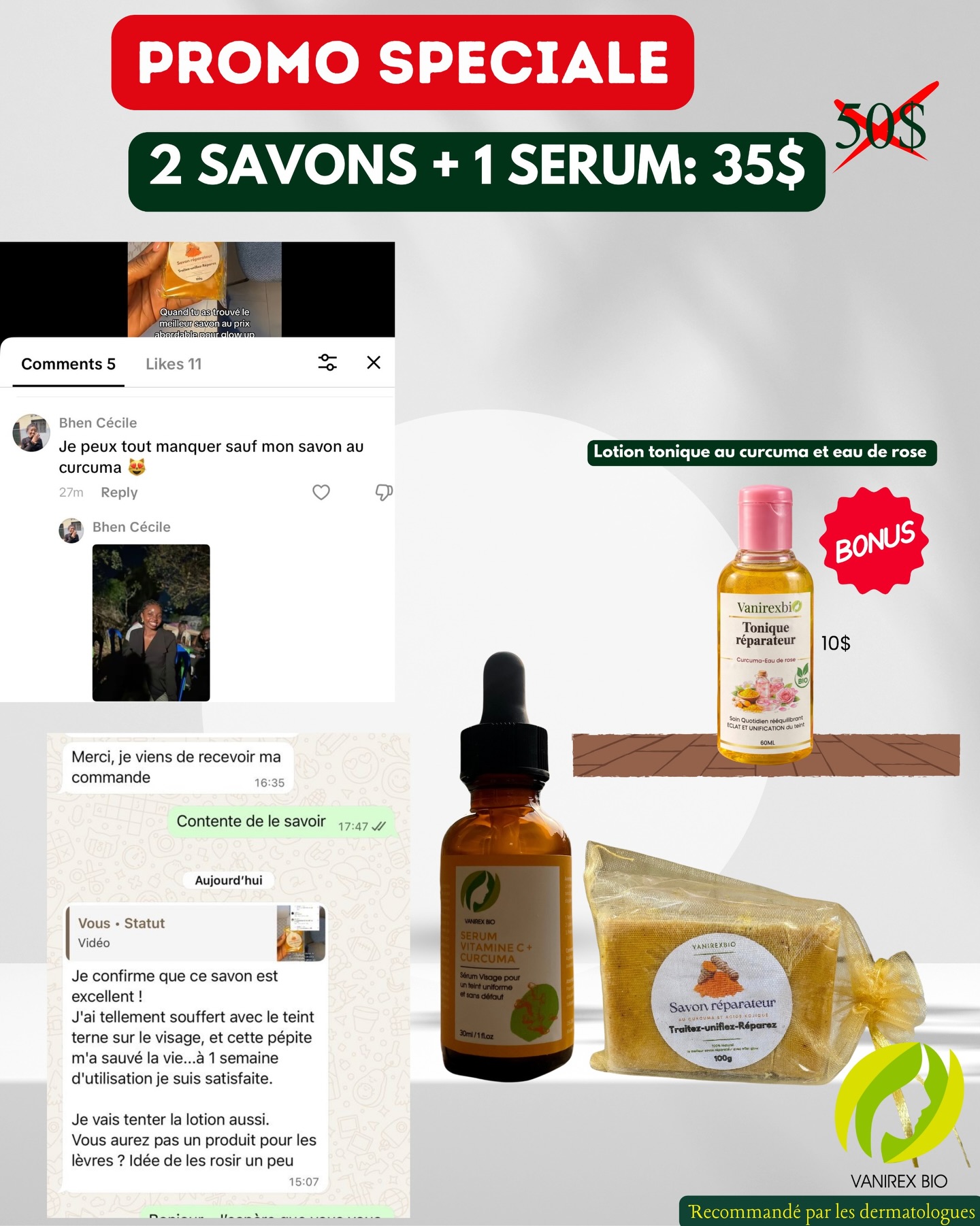 Vraicop Facebook ad: Offre spéciale de la semaine: commandez 2 savons…