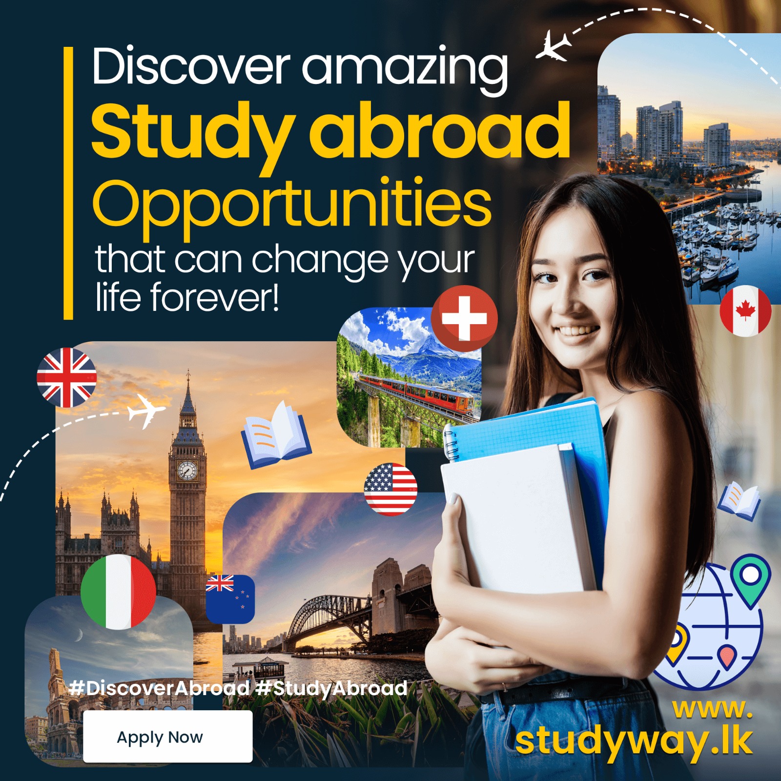 Studyway.lk Facebook ad: Study abroad consultants in Sri Lanka and study abroad