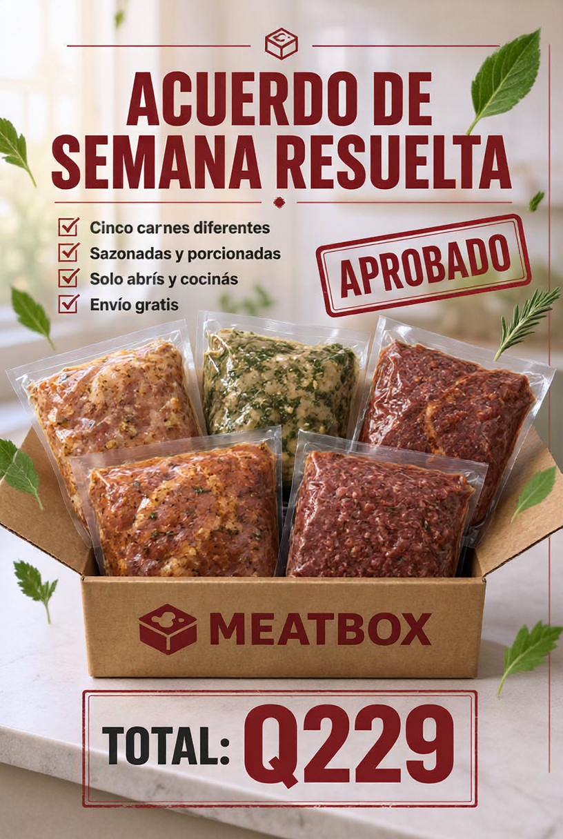Meat Box Facebook ad: Escribenos