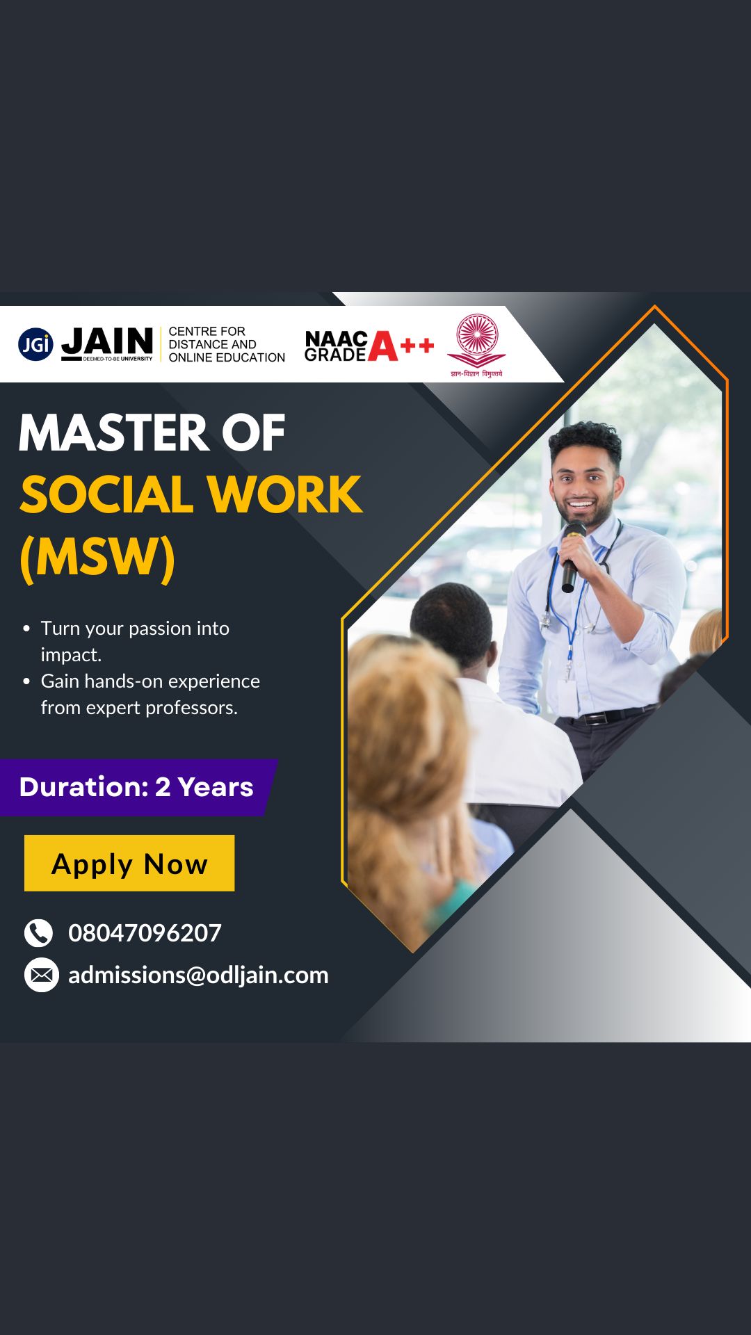 Jain University Facebook ad