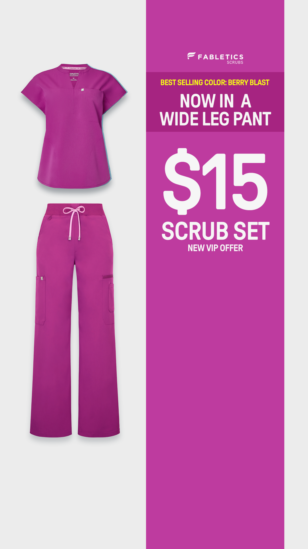 Fabletics Scrubs Facebook ad