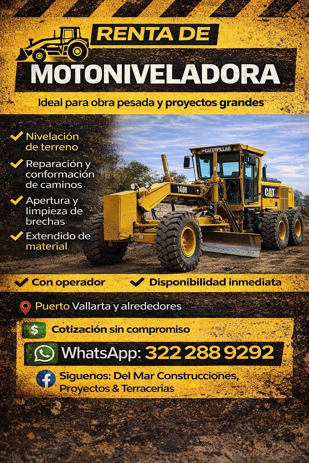 DEL MAR Construcciones, Proyectos & Terracerías Facebook ad