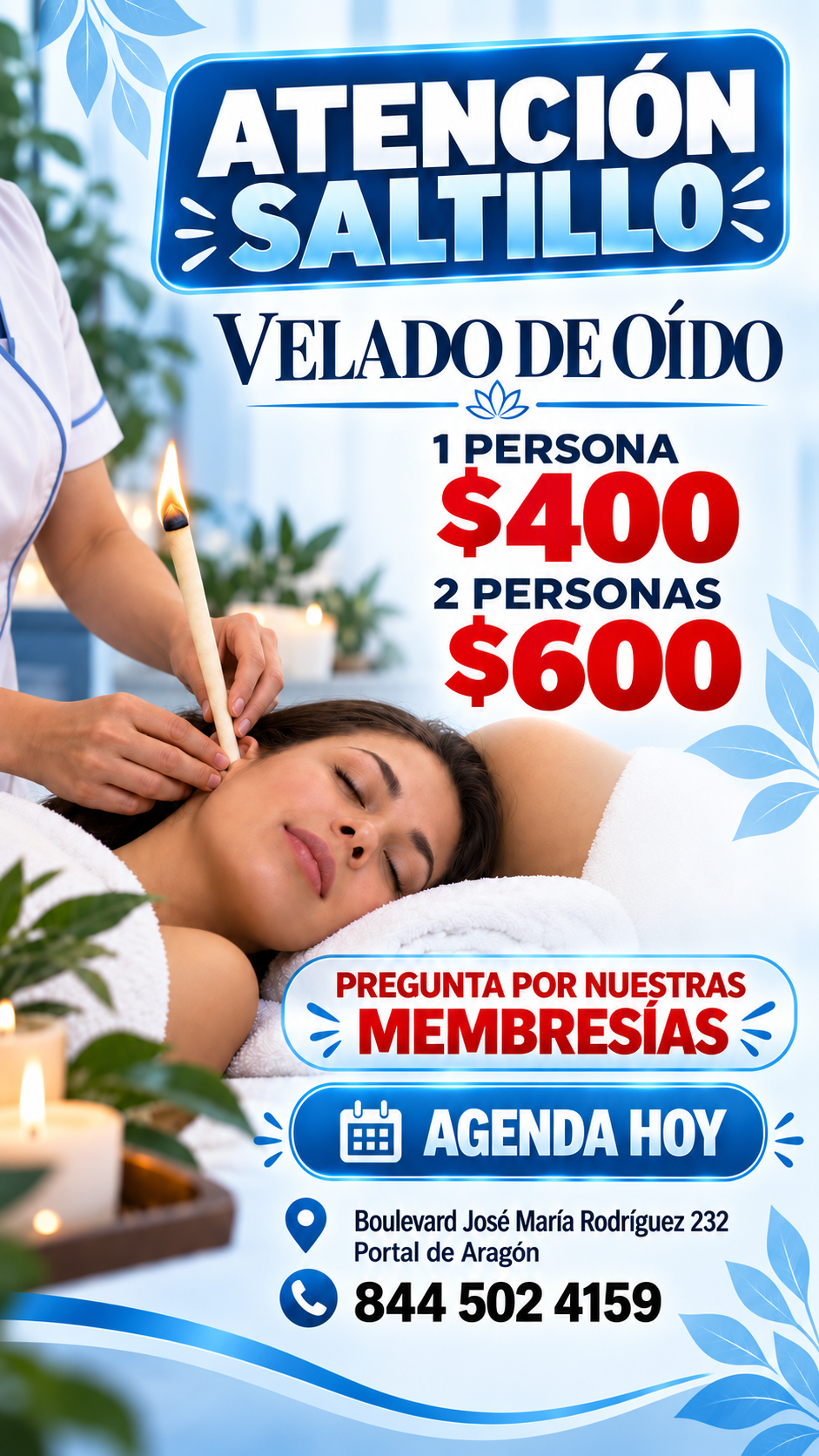 Quiropraxia Saltillo D&H Facebook ad: AGENDA YA!