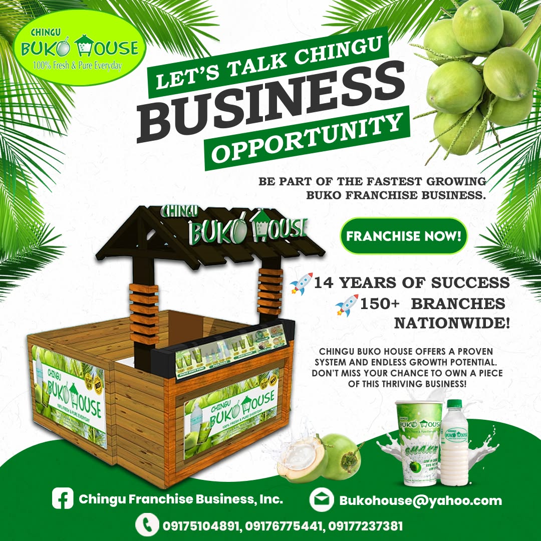 Chingu Franchise Business, Inc. Facebook ad: Chingu Buko House: 14 Years of Refreshing Success!